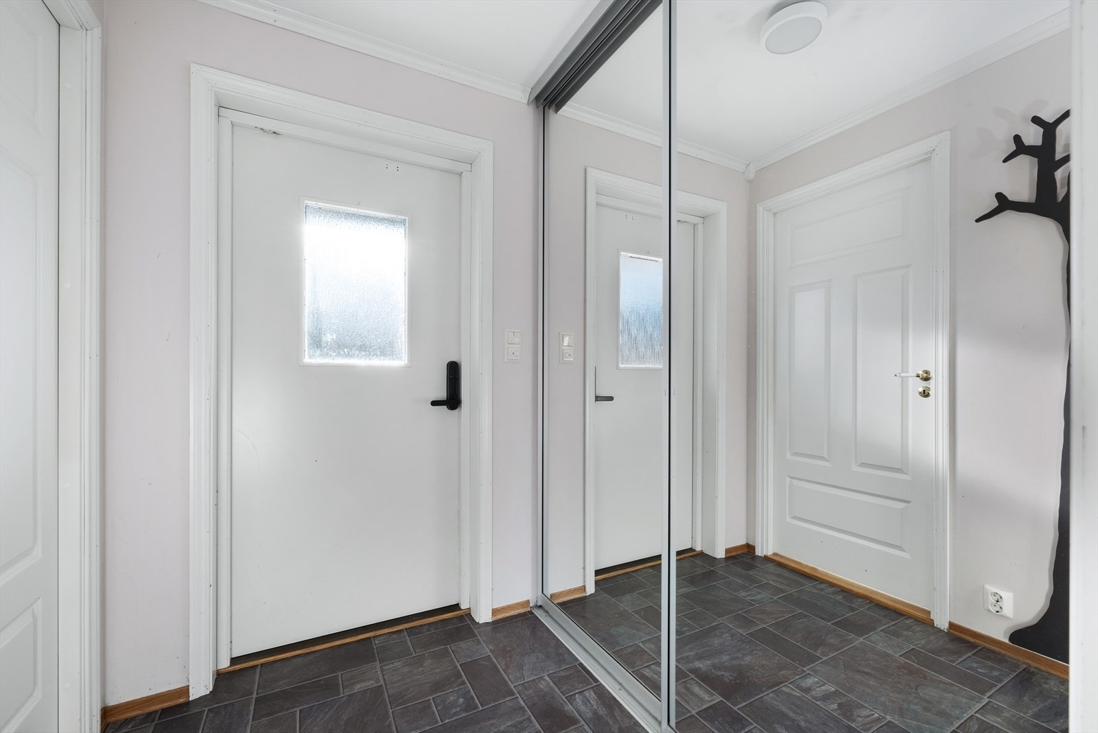 Velkommen inn. Ytterdør med kodelås. Galleribilde