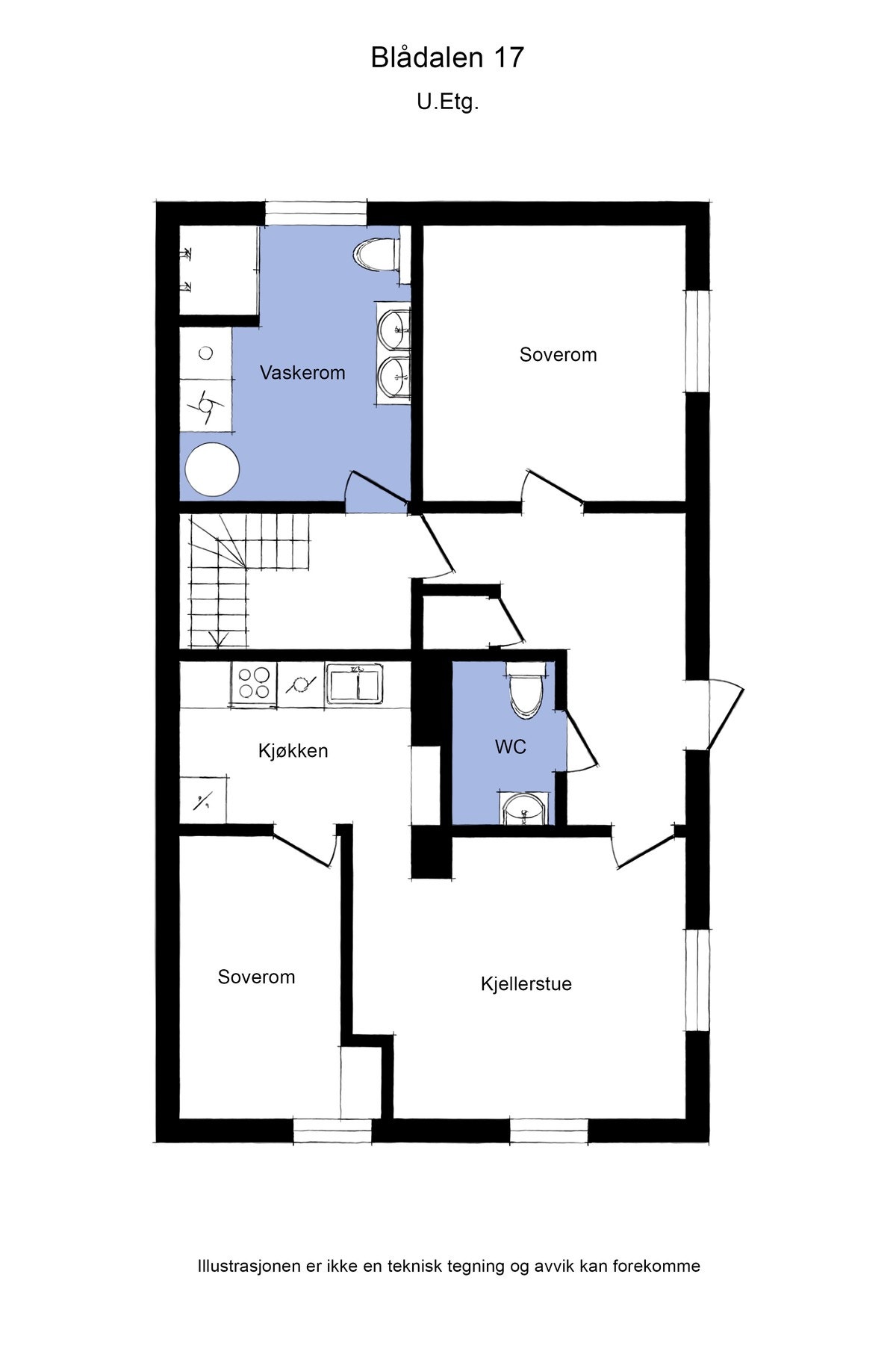 Plantegning underetasje. Galleribilde