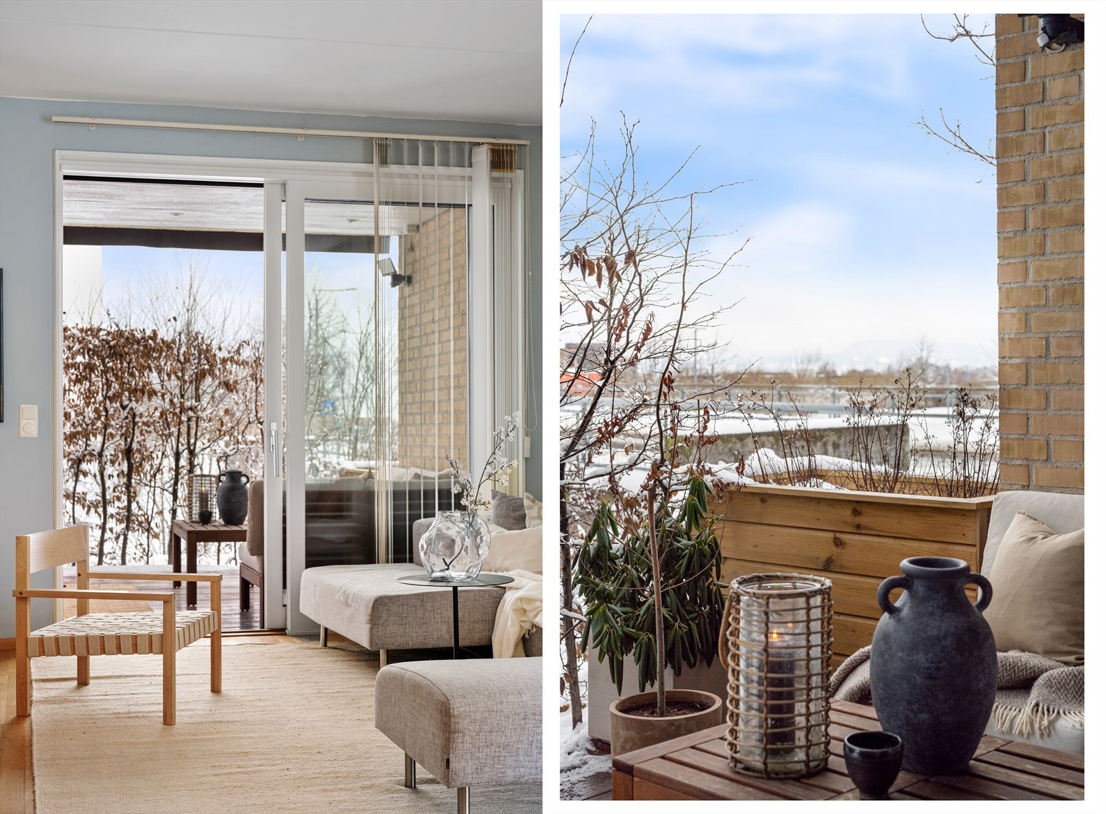 Terrassen har direkte utgang til felles plen, noe som gir en følelse av hage. Galleribilde