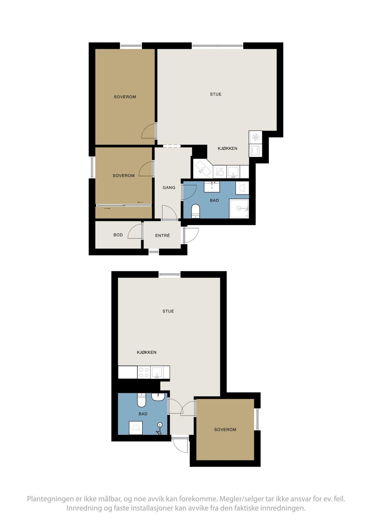 Plantegninger 2. etasje og loft. Galleribilde