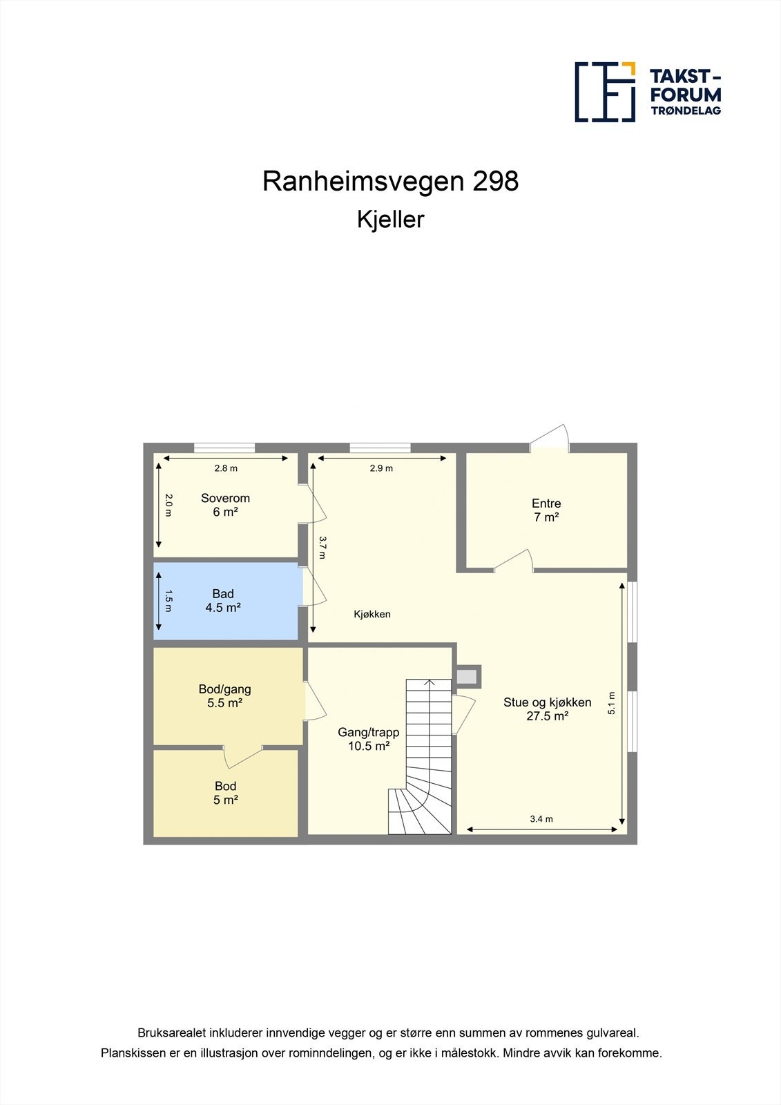 Planskisse kjeller. Galleribilde