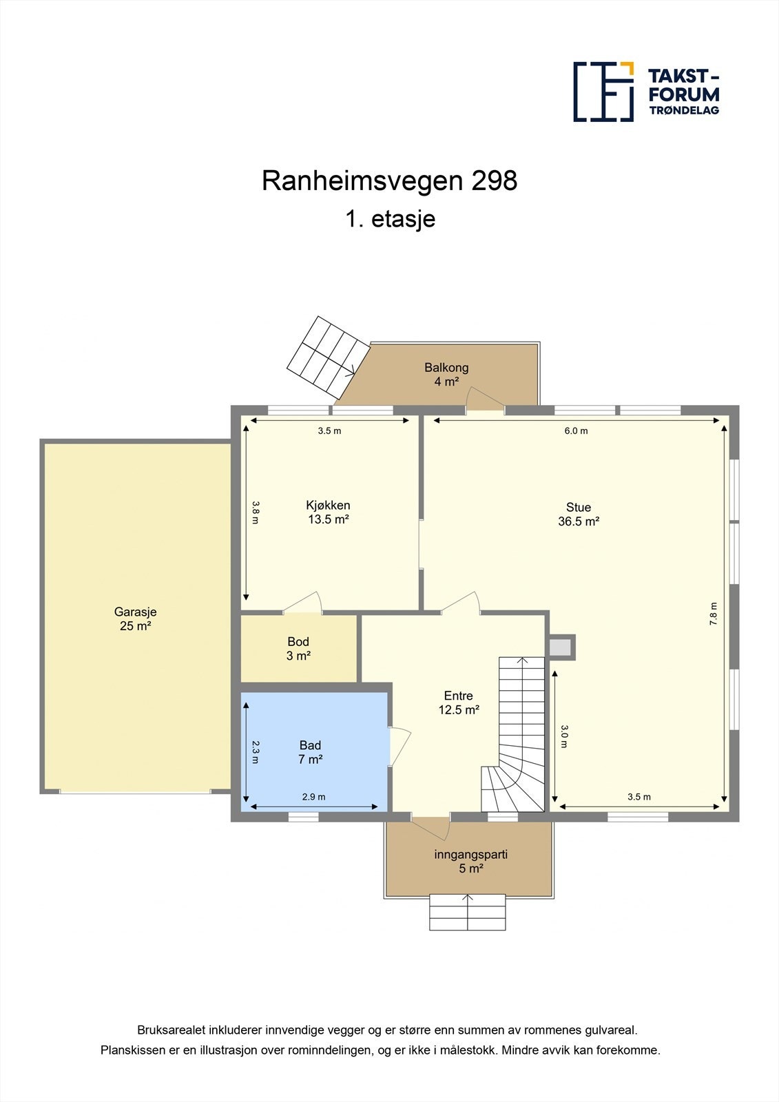 Planskisse hovedetasje. Galleribilde