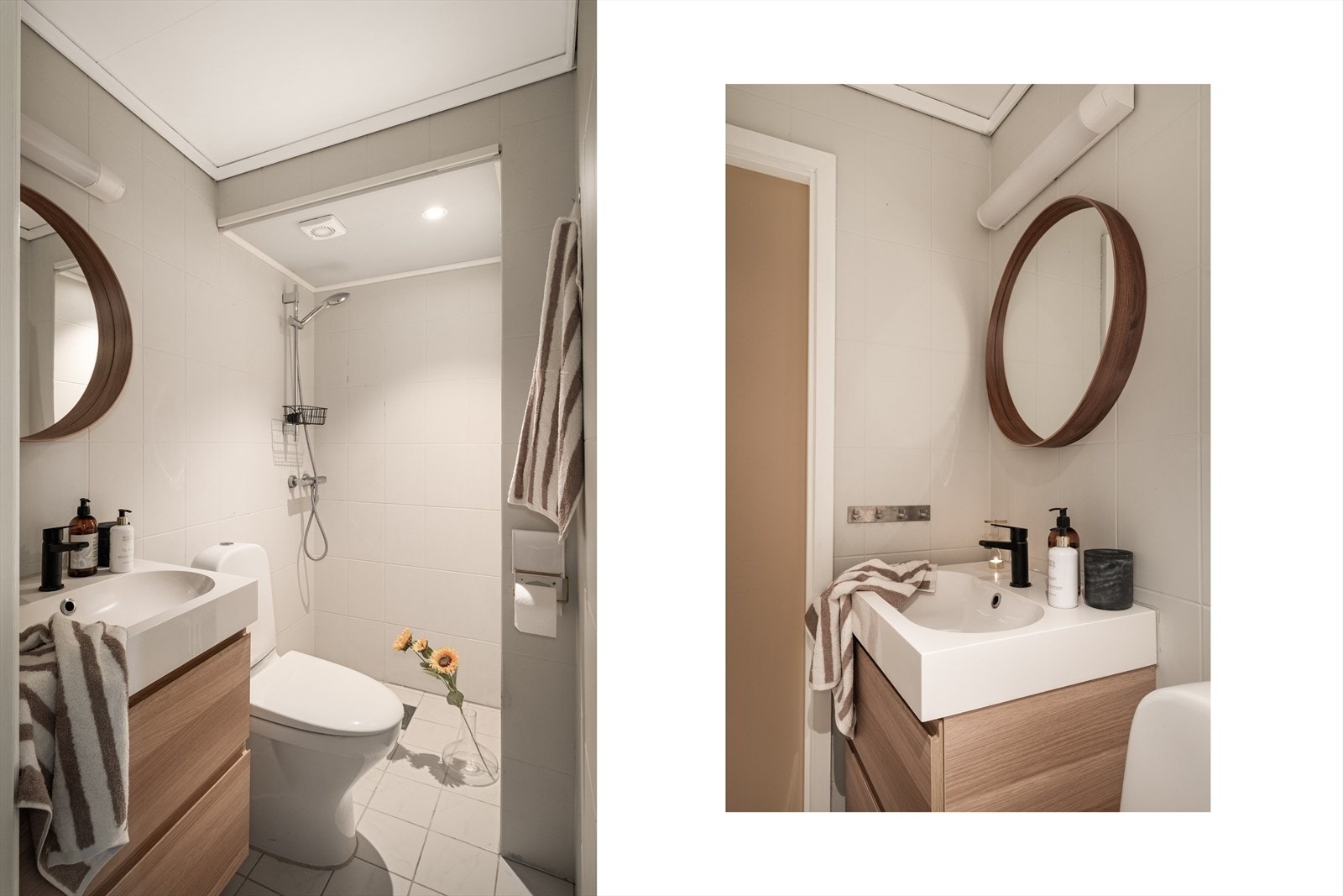 - Leiligheten andre bad måler 2,3m². Her er det også varmekabler i gulvet - Galleribilde