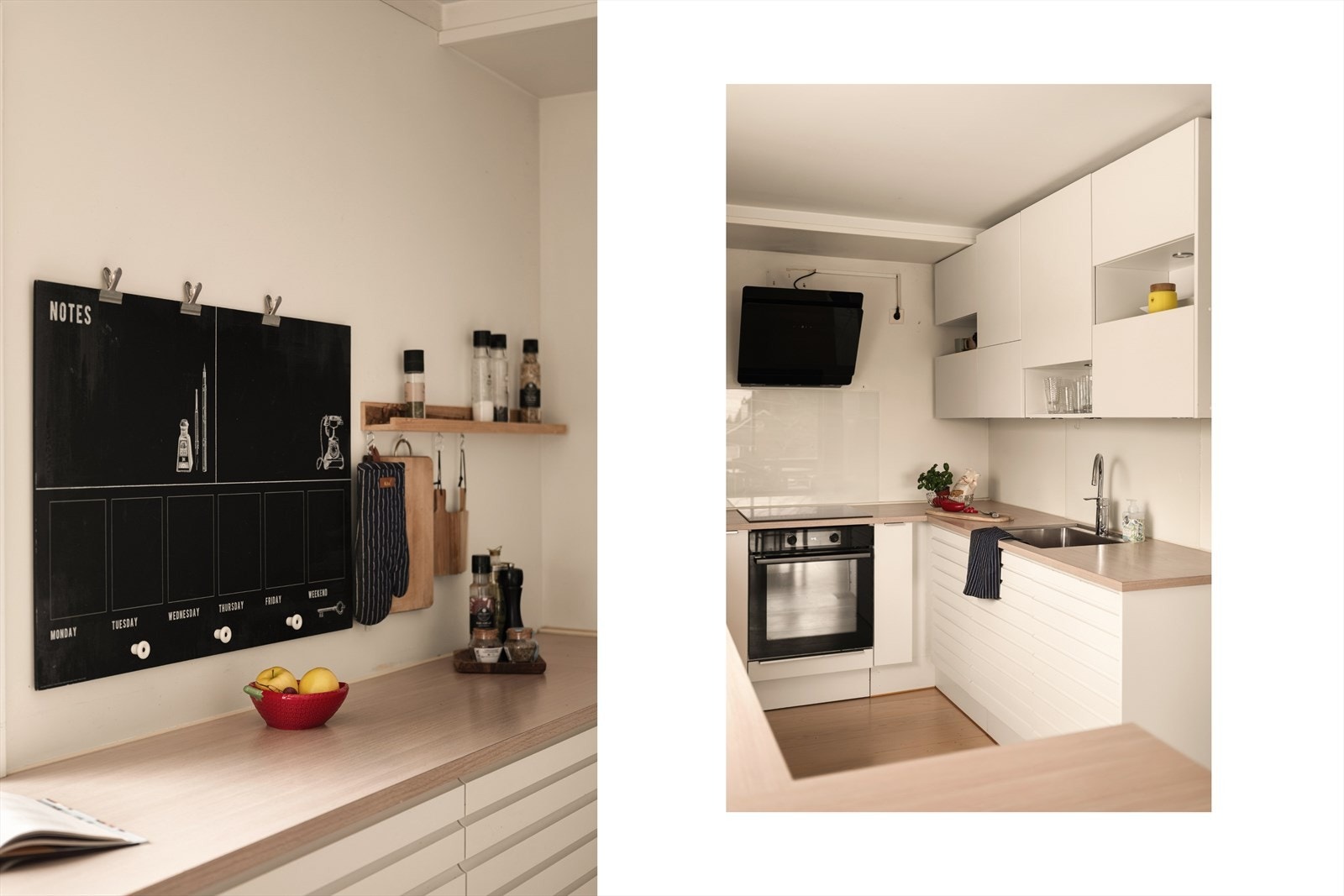 - Lekker kjøkkeninnredning fra JKE Design med hvite fronter og benkeplate i laminat - Galleribilde