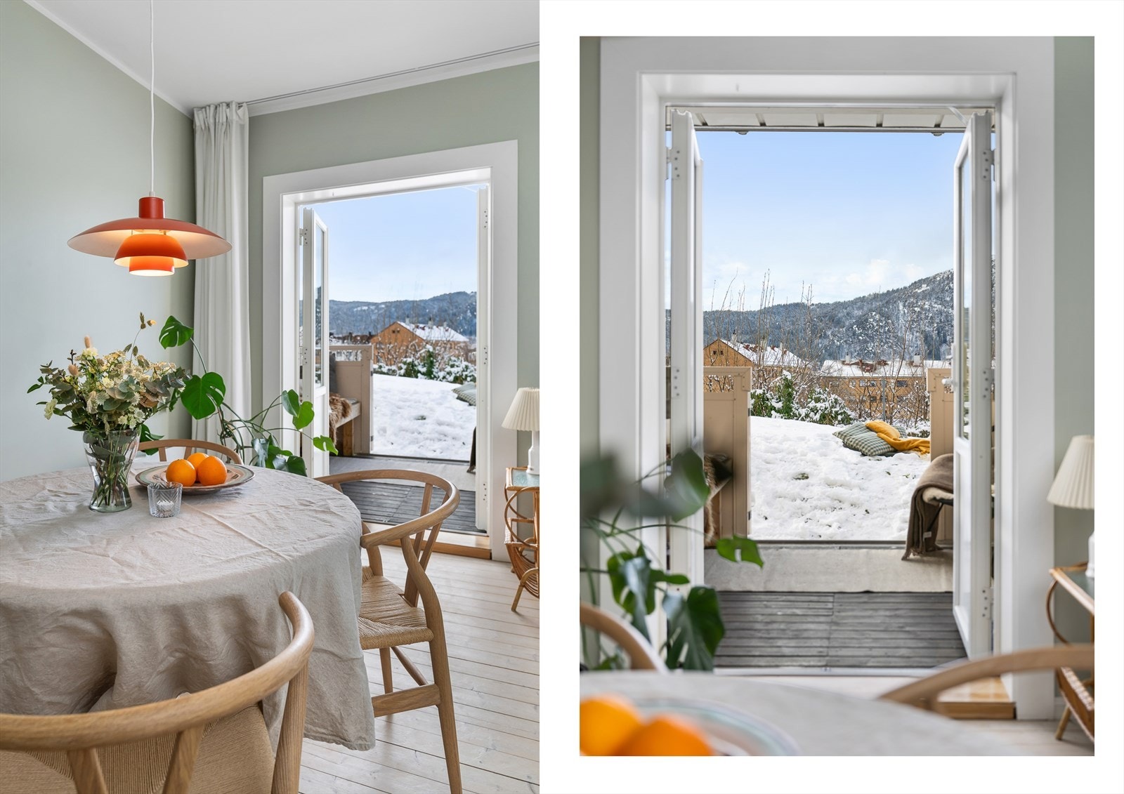 Rolige omgivelser, hvor man kan høre fuglekvitter når det er vår og sommer. Galleribilde