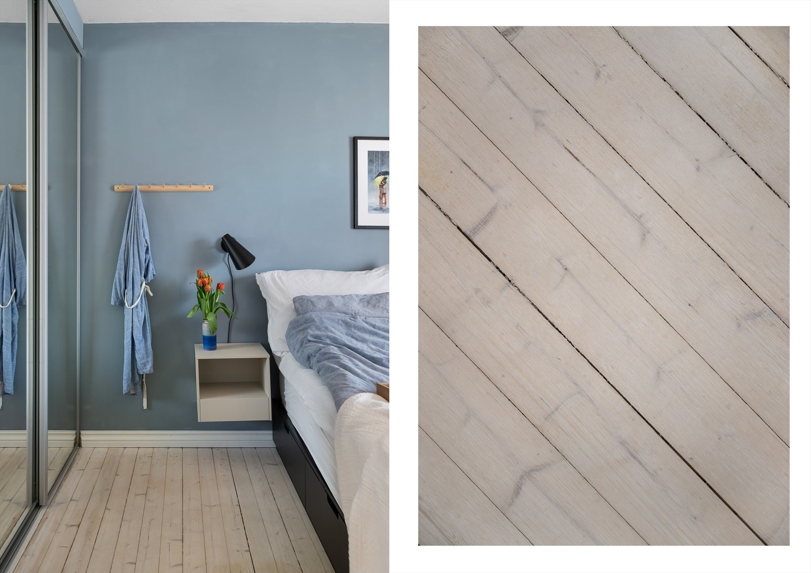 Tak og vegger i gang og soverom ble helsparklet, grunnet og malt. Galleribilde