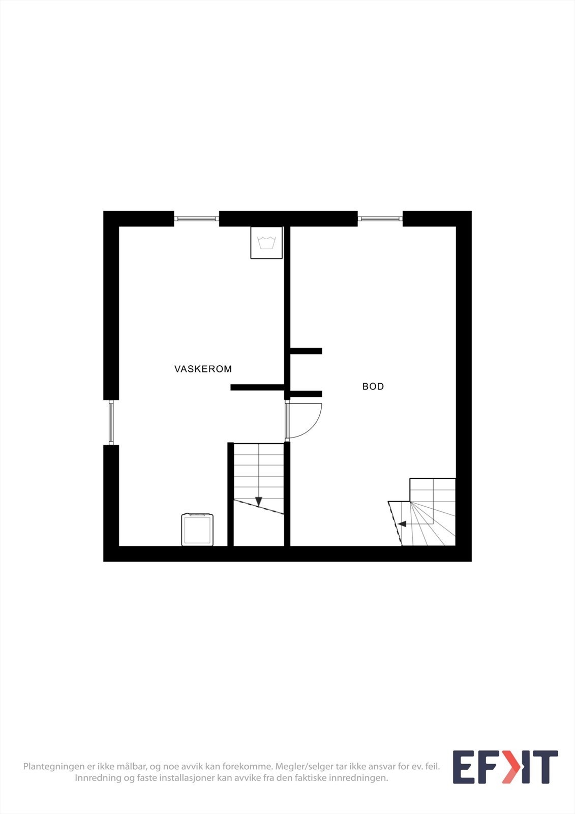 Kjelleren rommer en vaskekjeller og to boder, som gir rikelig med lagringsplass. Galleribilde