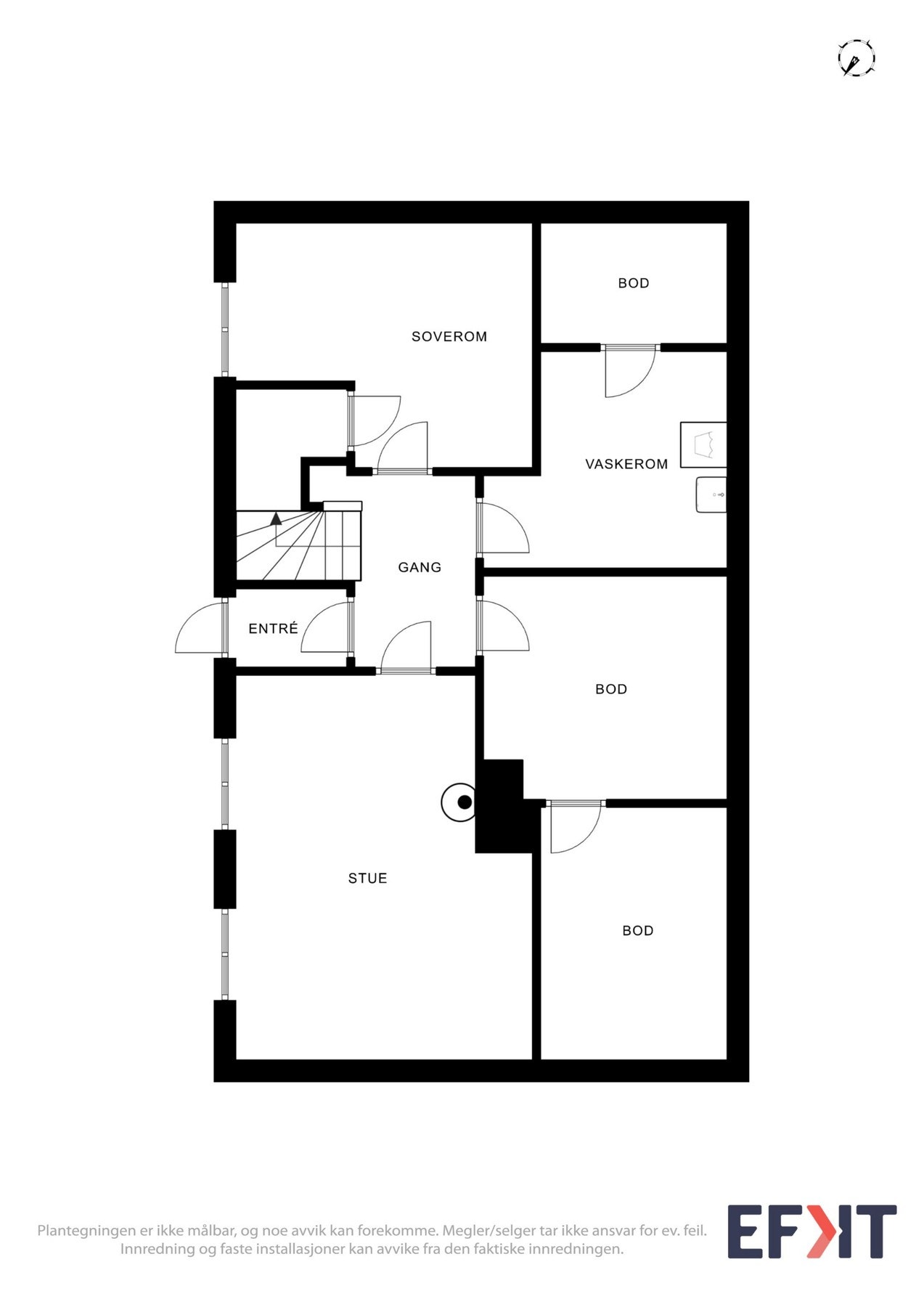 Plantegning som viser underetasjen. Galleribilde