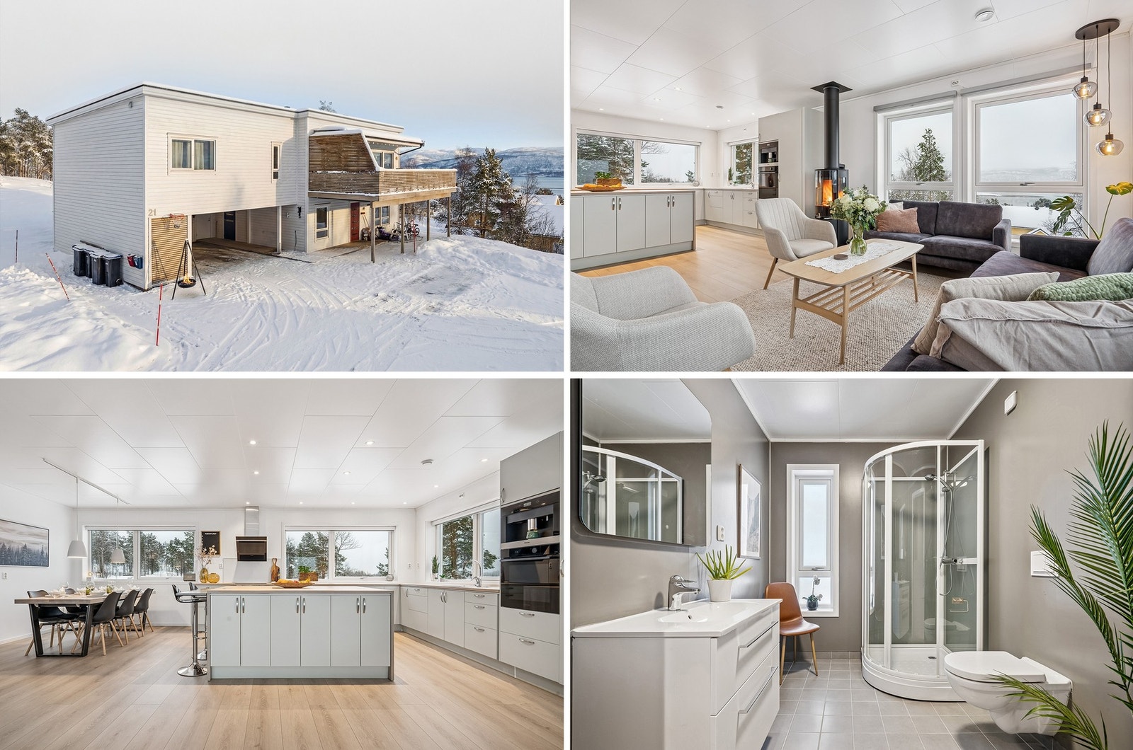 Velkommen til Anna Hemmingsens veg 21- En moderne enebolig med godkjent utleie. Strålende sol- og utsiktsforhold. Usjenert tomt. Stor veranda. Carport Galleribilde