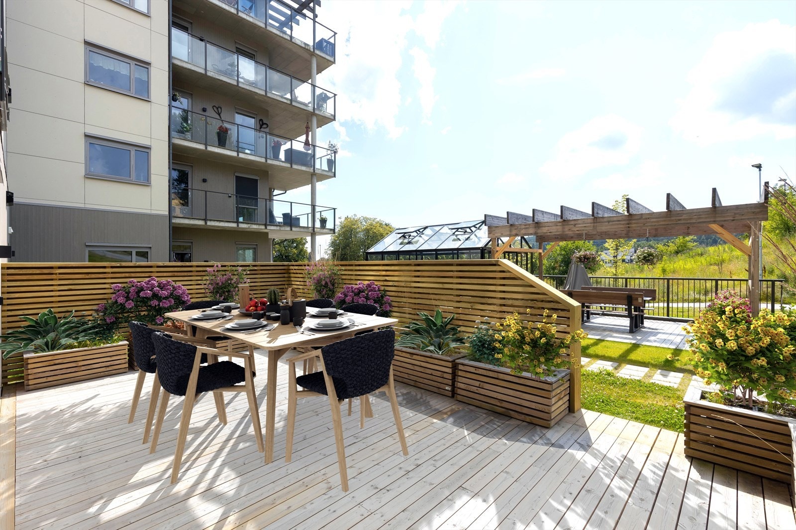 Leiligheten er tilknyttet Heistad Botaniske Borettslag og er en av 15 leiligheter som nylig ble bygget i 2023 Galleribilde