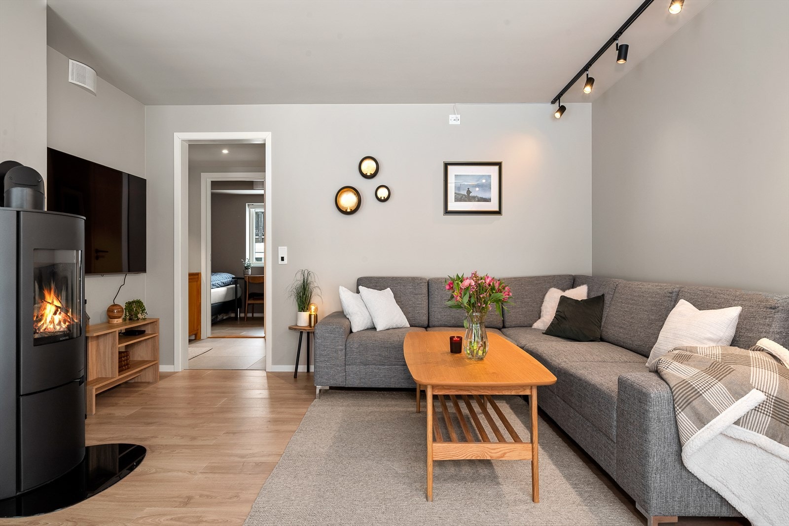 Leiligheten har god møbleringsfrihet og kan enkelt møbleres i ulike soner. Galleribilde