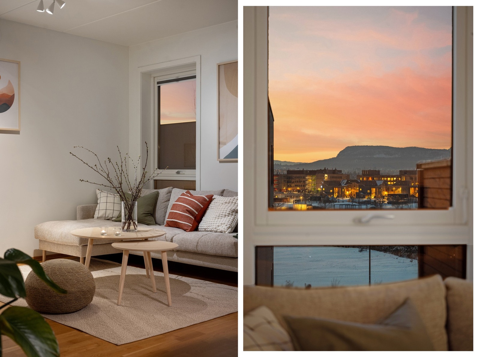 Utsikt mot Kolsåstoppen fra stuevinduet Galleribilde