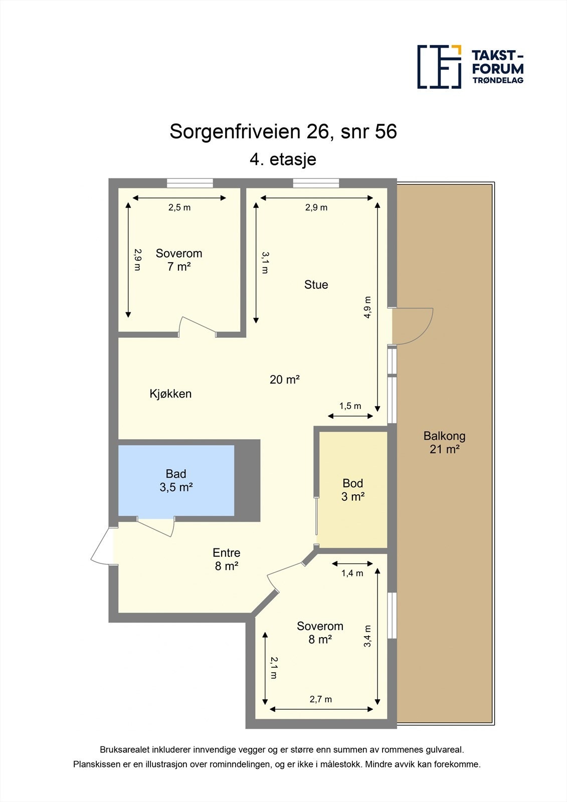 Planskisse 4. etasje Galleribilde