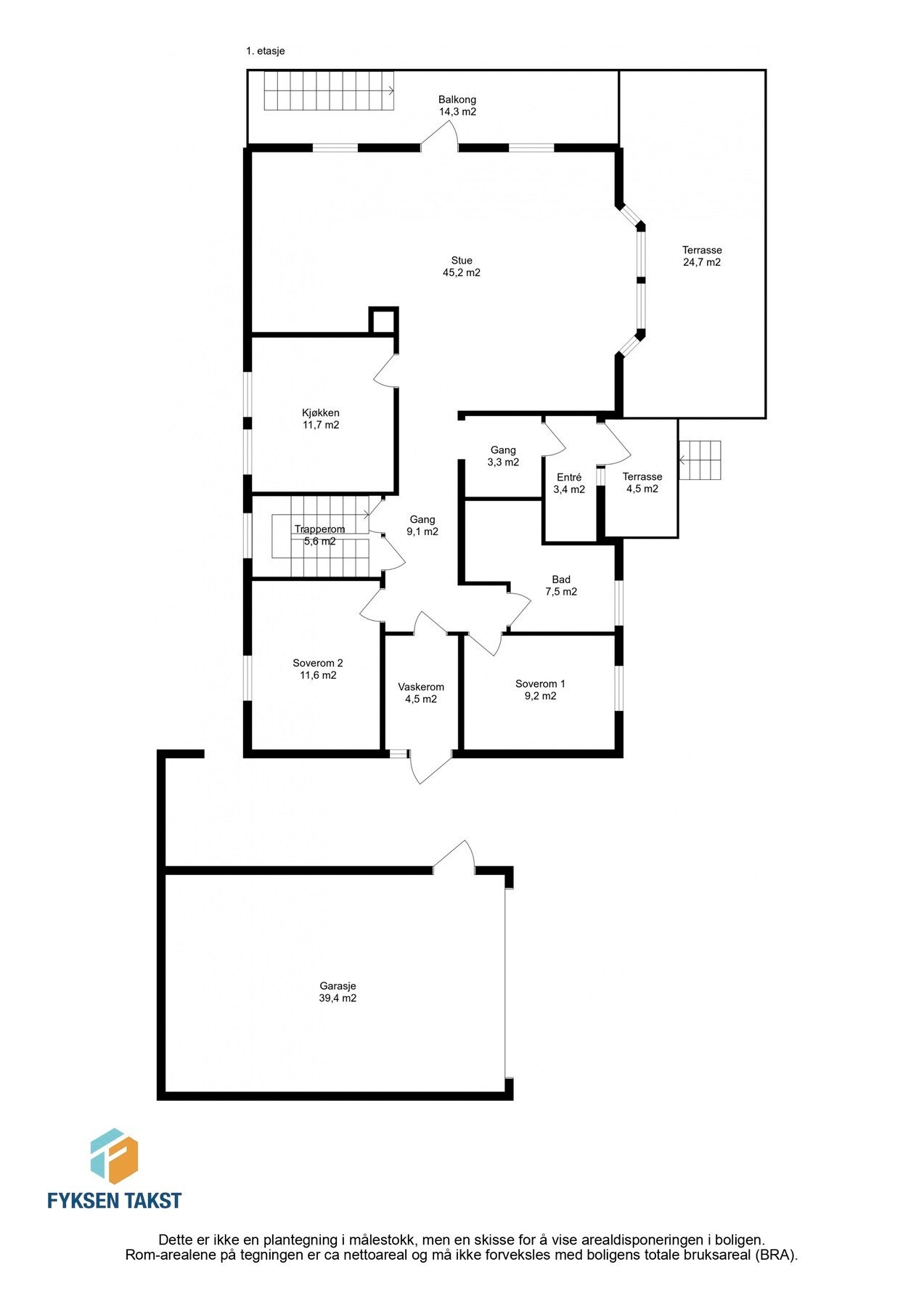 Planskisse 1.etg. Galleribilde