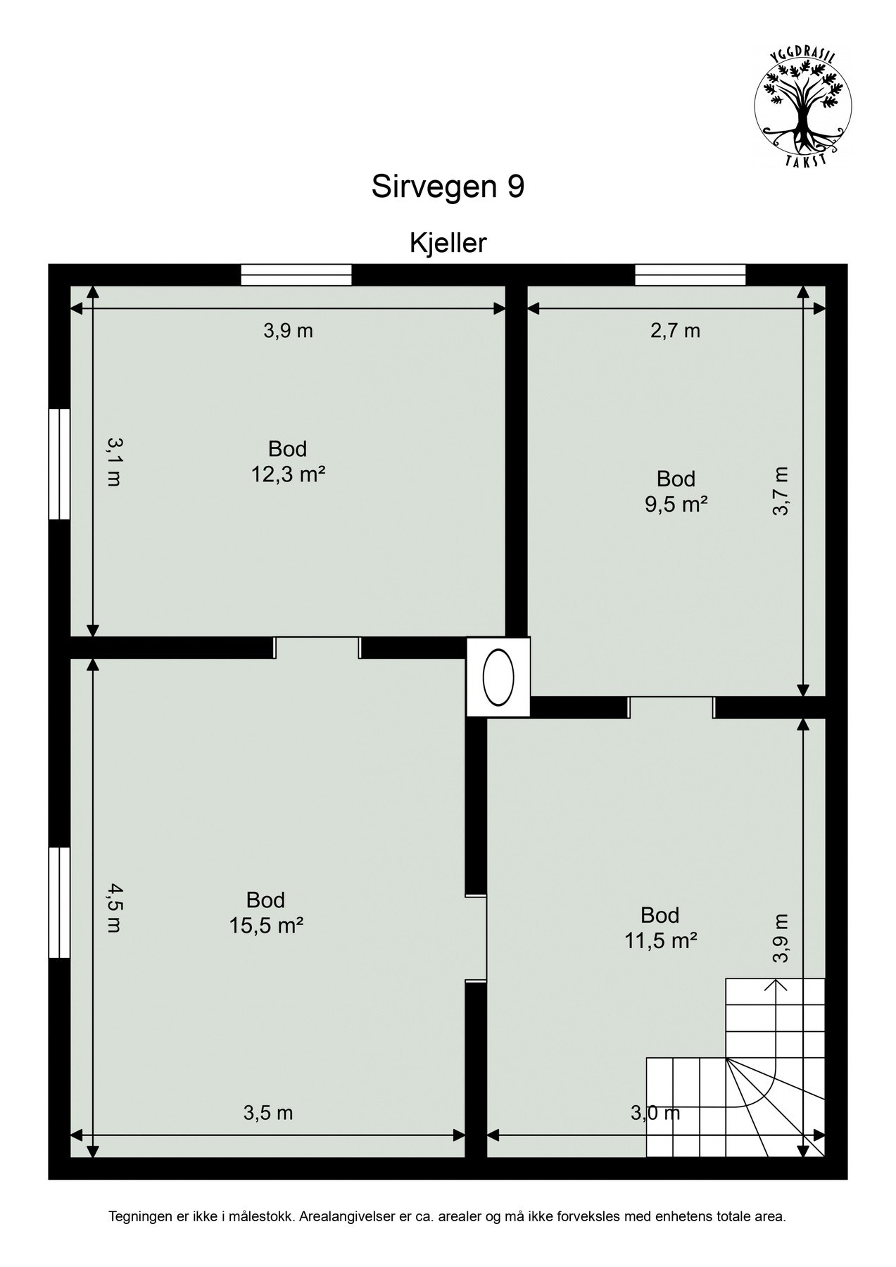 Plantegning kjeller. Galleribilde