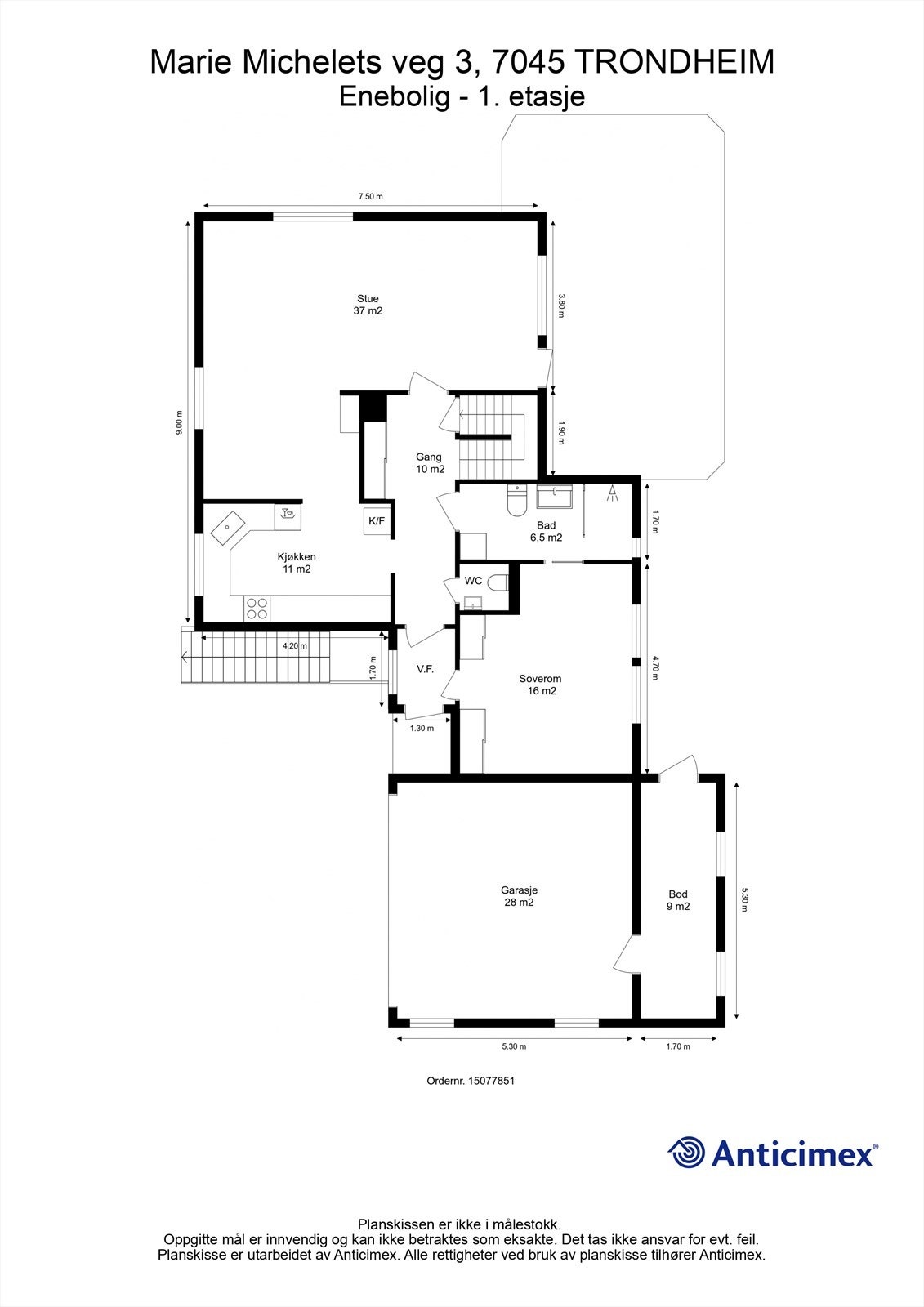 Planskisse 1. etasje. Galleribilde