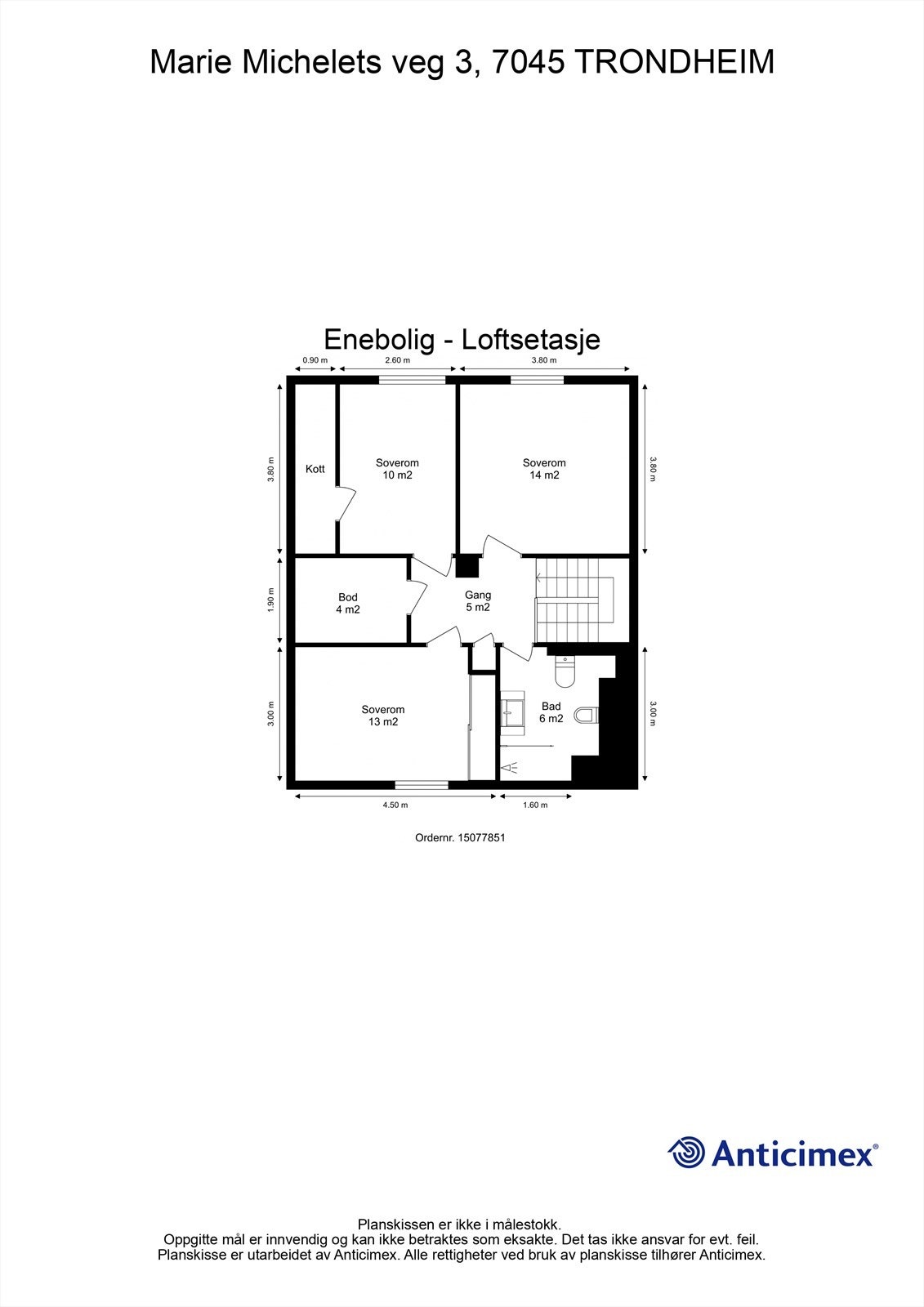 Planskisse loftsetasje. Galleribilde