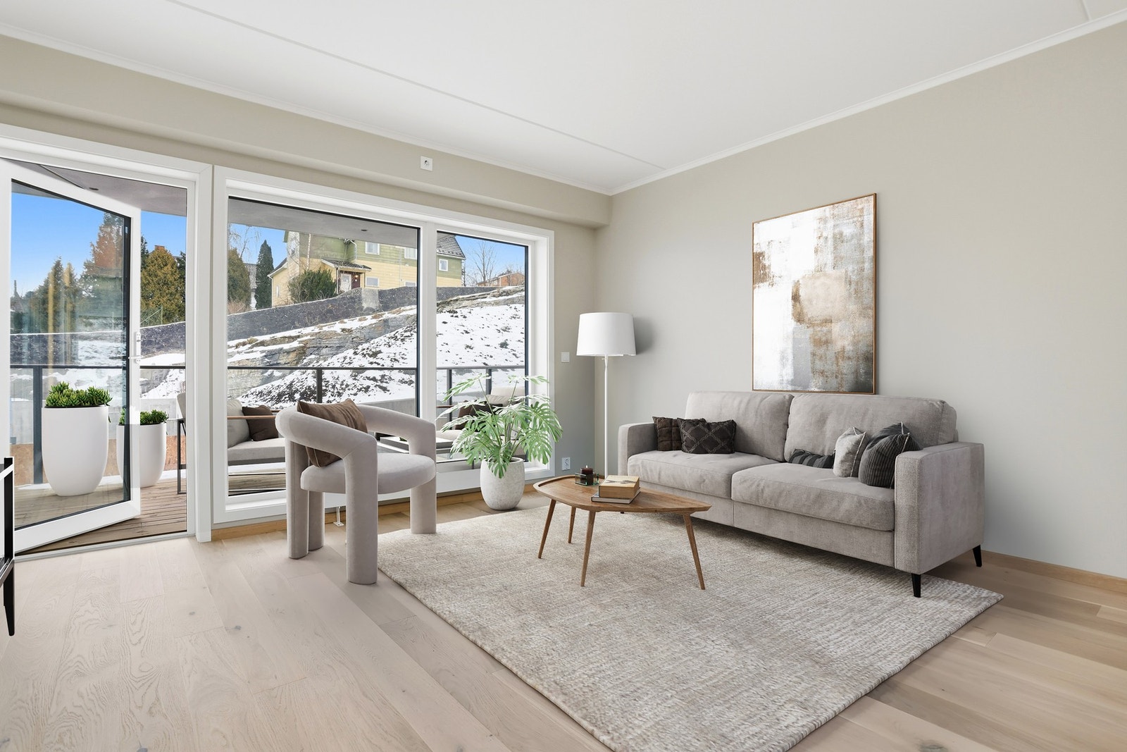 Dette er en splitter ny leilighet på 47 kvm med effektiv planløsning (digital styling) Galleribilde