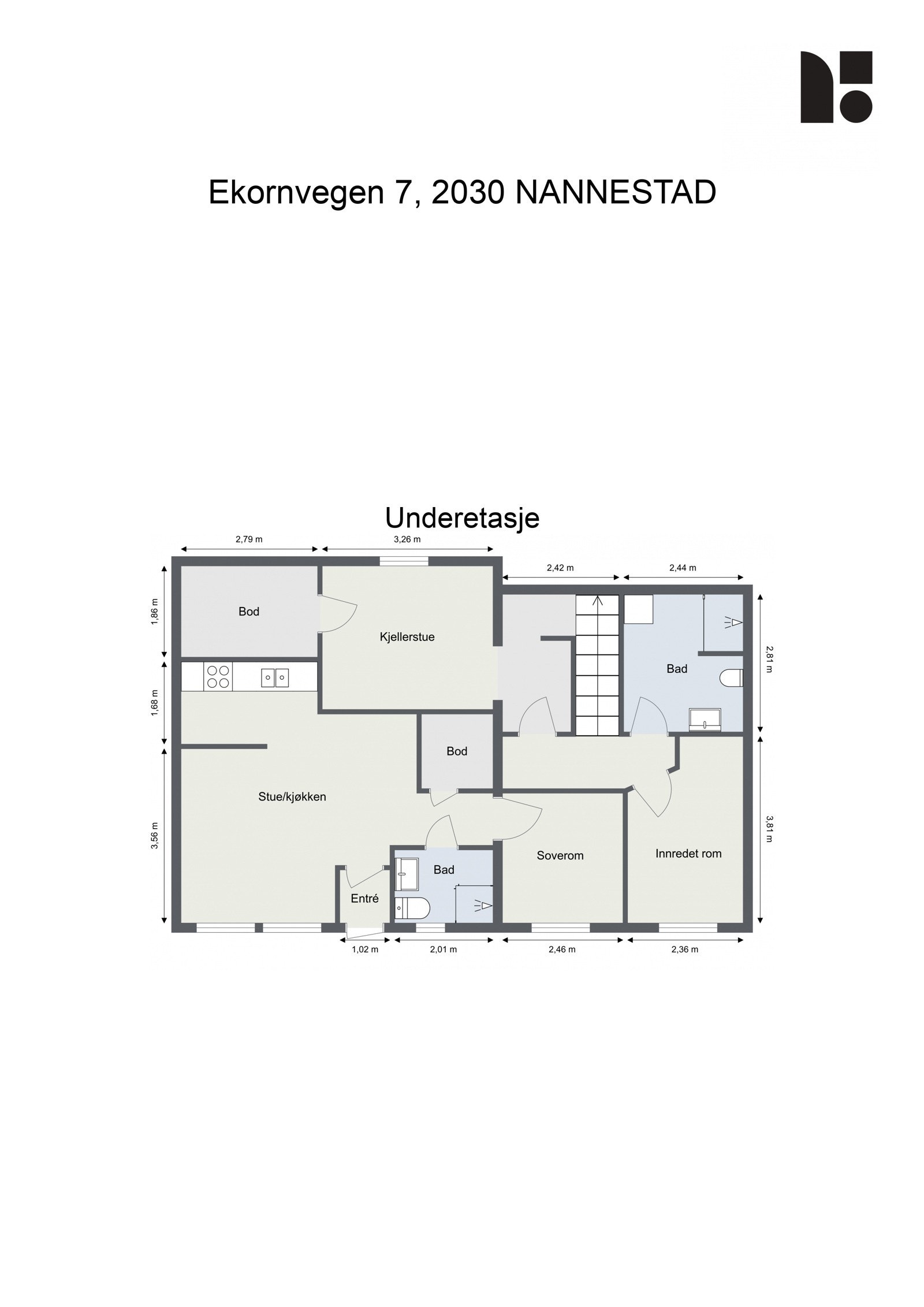 Plantegning - Underetasje Galleribilde