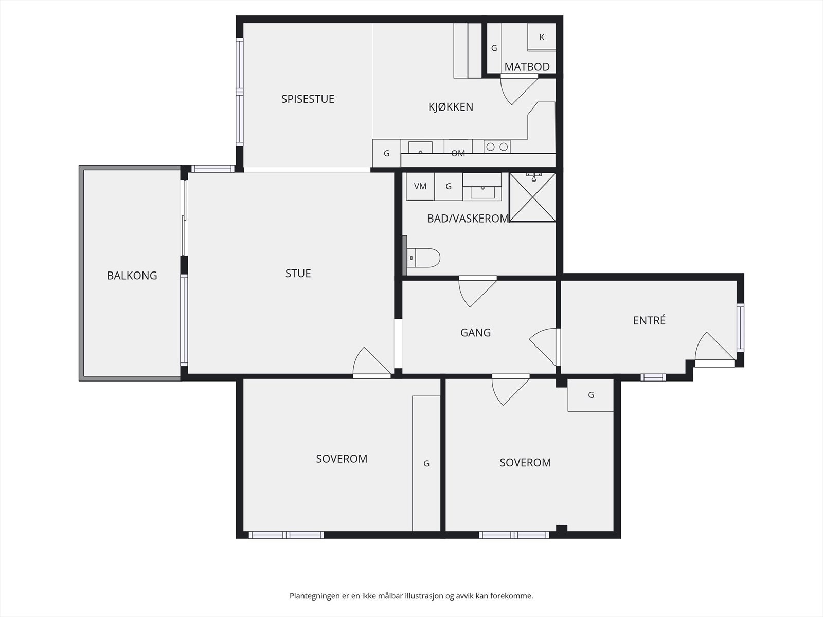 Plantegning 3. etasje. I tillegg disponerer leiligheten en kjellerbod på 10m². Galleribilde