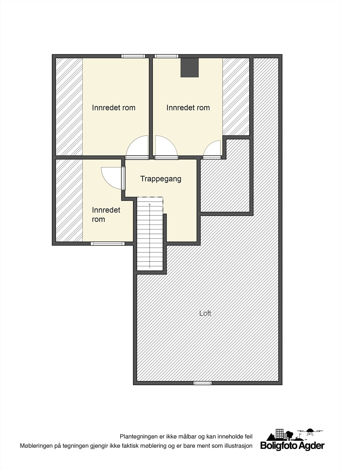 Planskisse -loftsetasje (ikke godkjent til varig opphold) Galleribilde