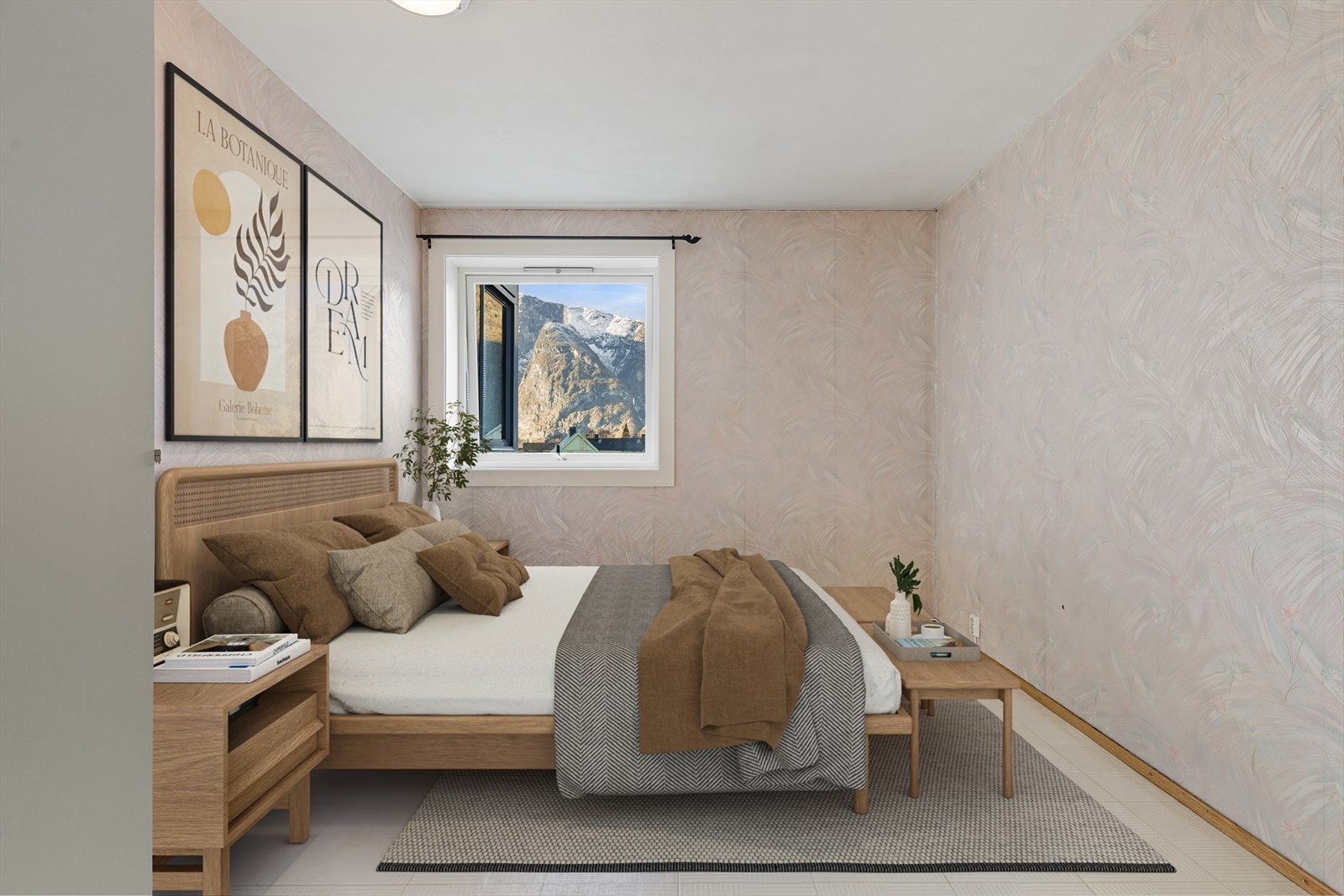 Soverom med plass til romsleg seng og nattbord. Galleribilde