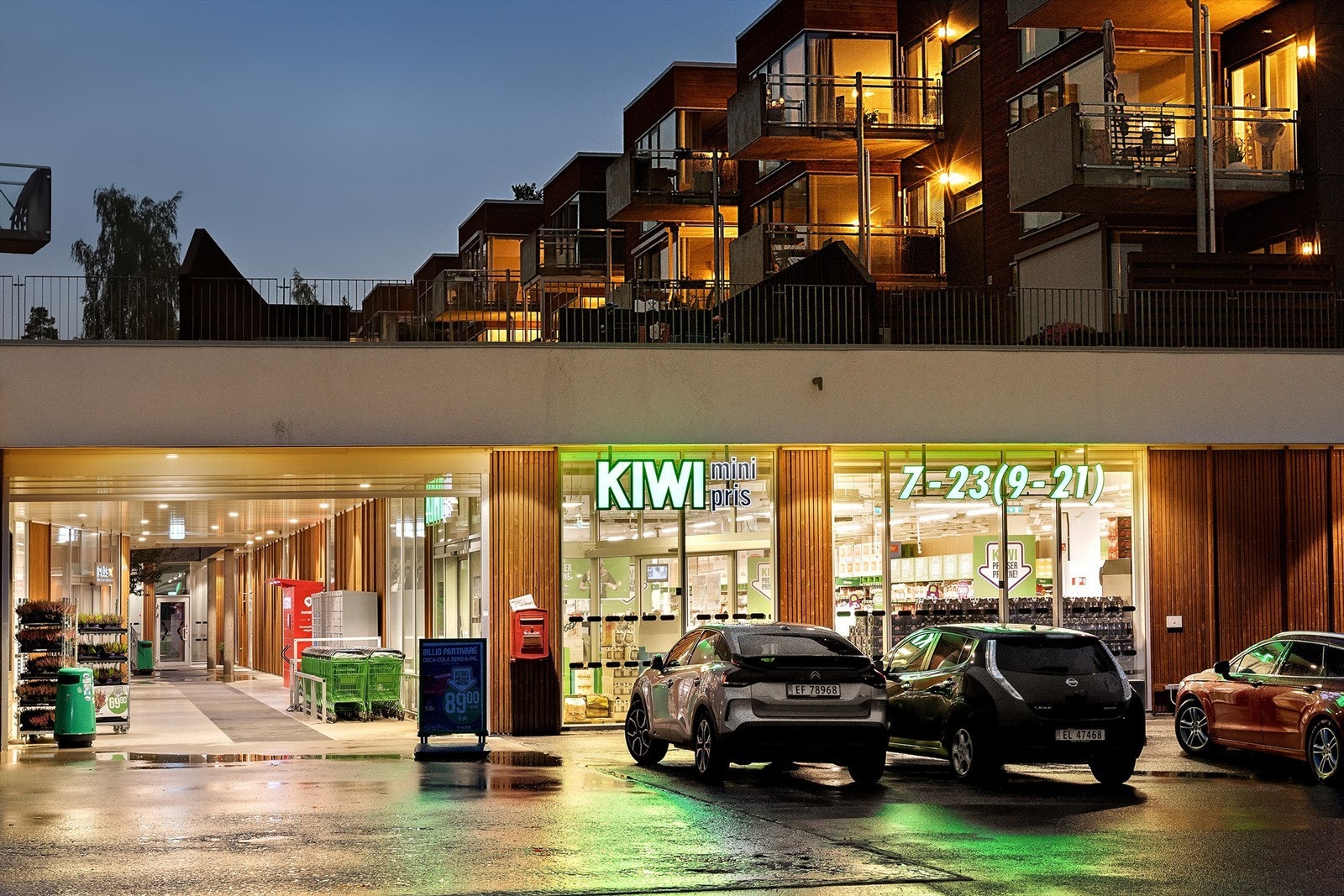 Dagligvarehandelen kan gjøres på Kiwi Bøleråsen, en liten spasertur fra boligen Galleribilde