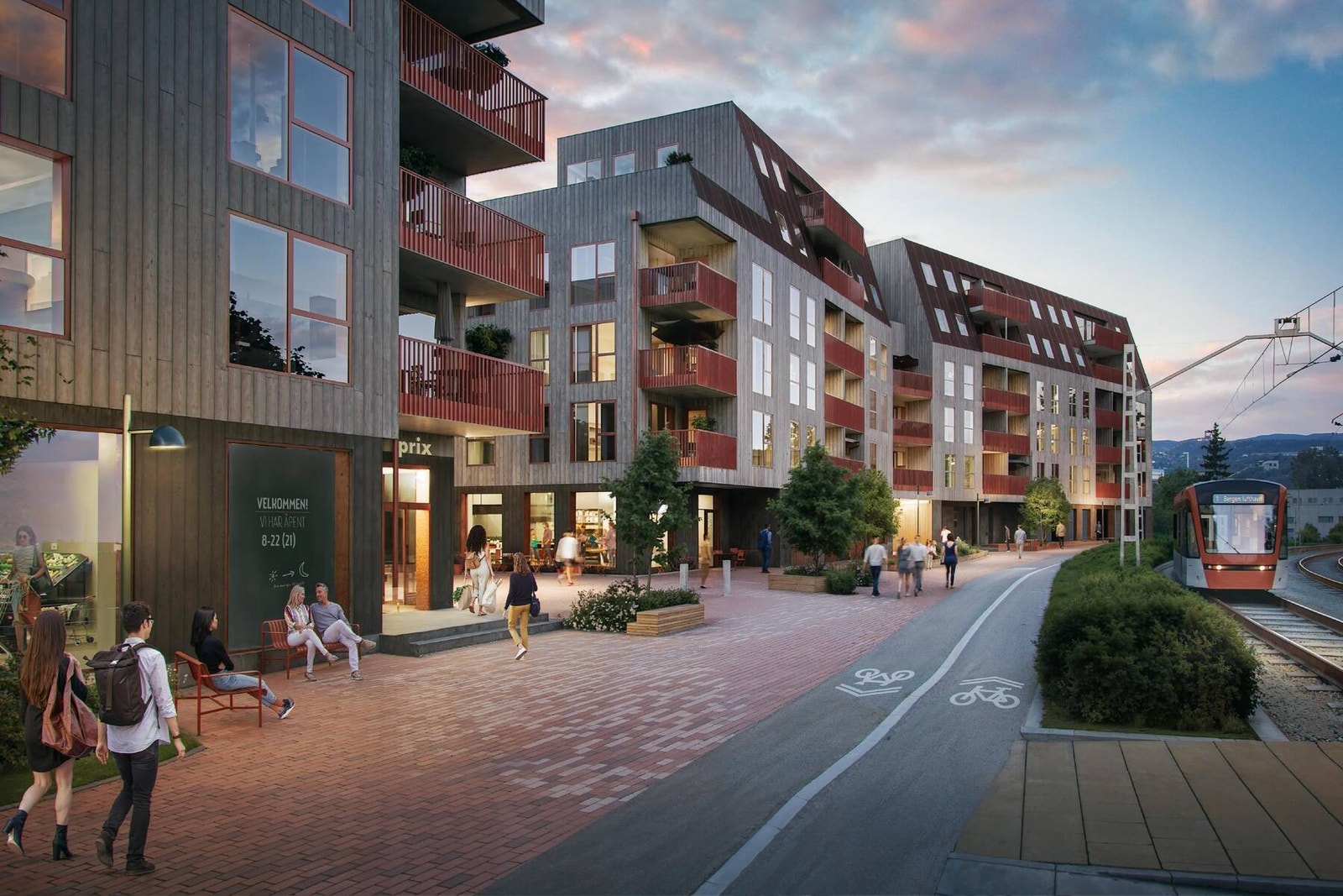 - Sandslimarka bybanestopp går rett utenfor, og Coop prix finner du i eget sameiet - Galleribilde