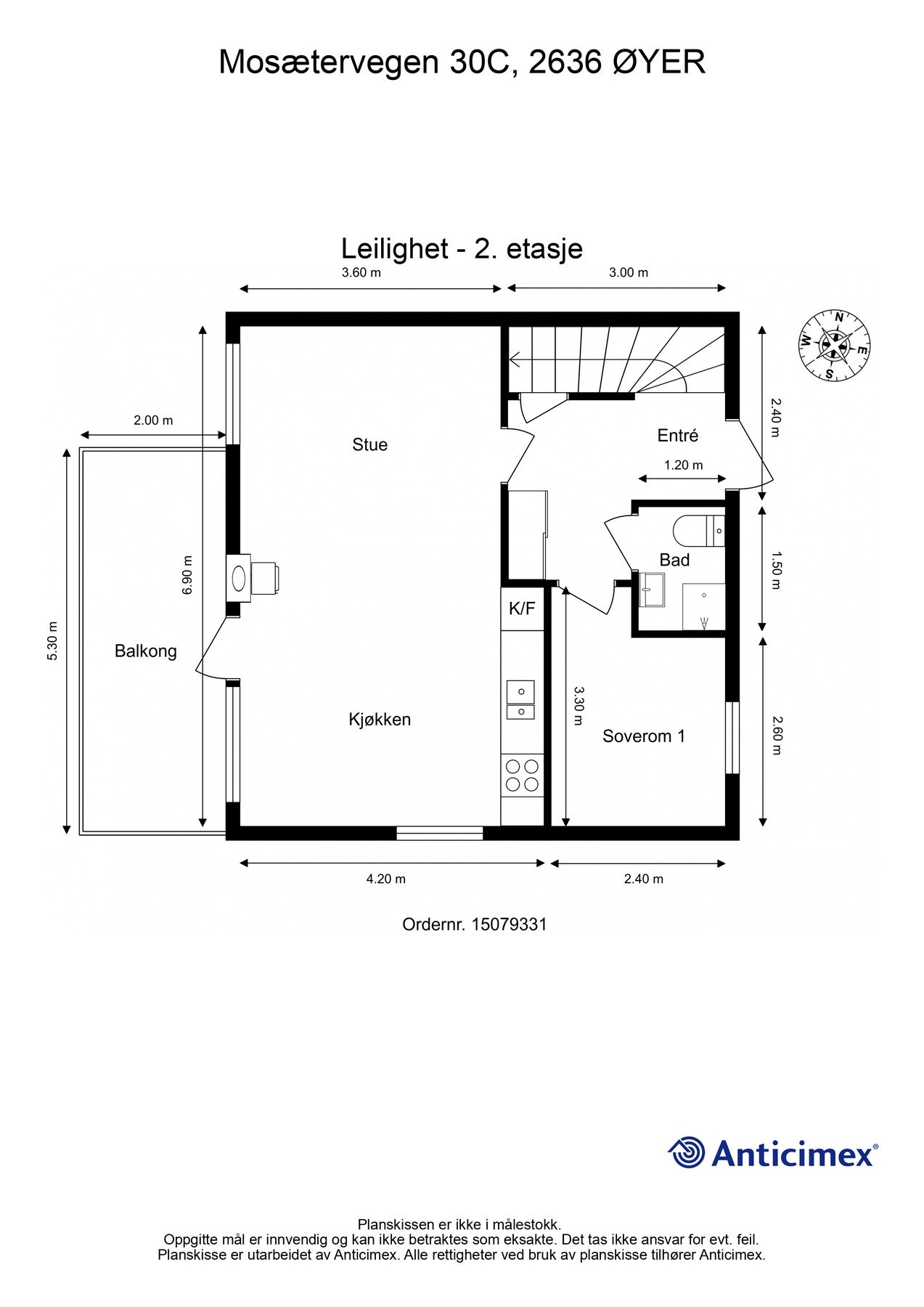 Plantegning hovedetasje. Galleribilde