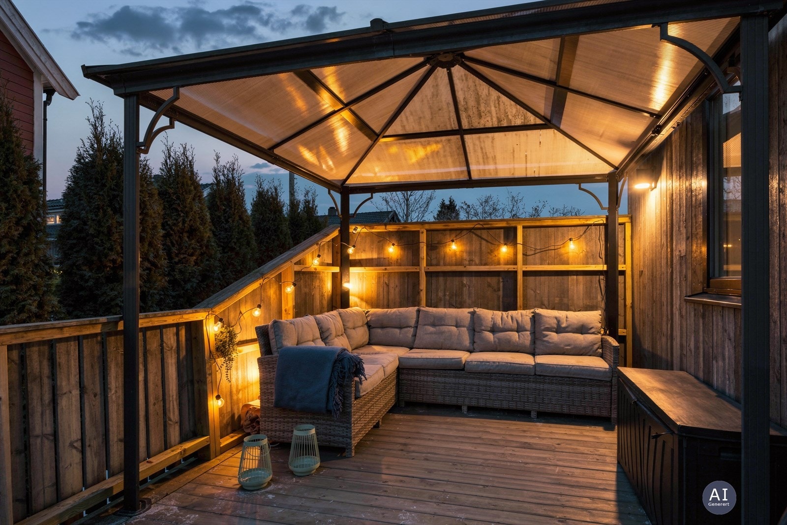 Uteplassen er en flott forlengelse av stuen, med god plass til flere sittegrupper. Galleribilde