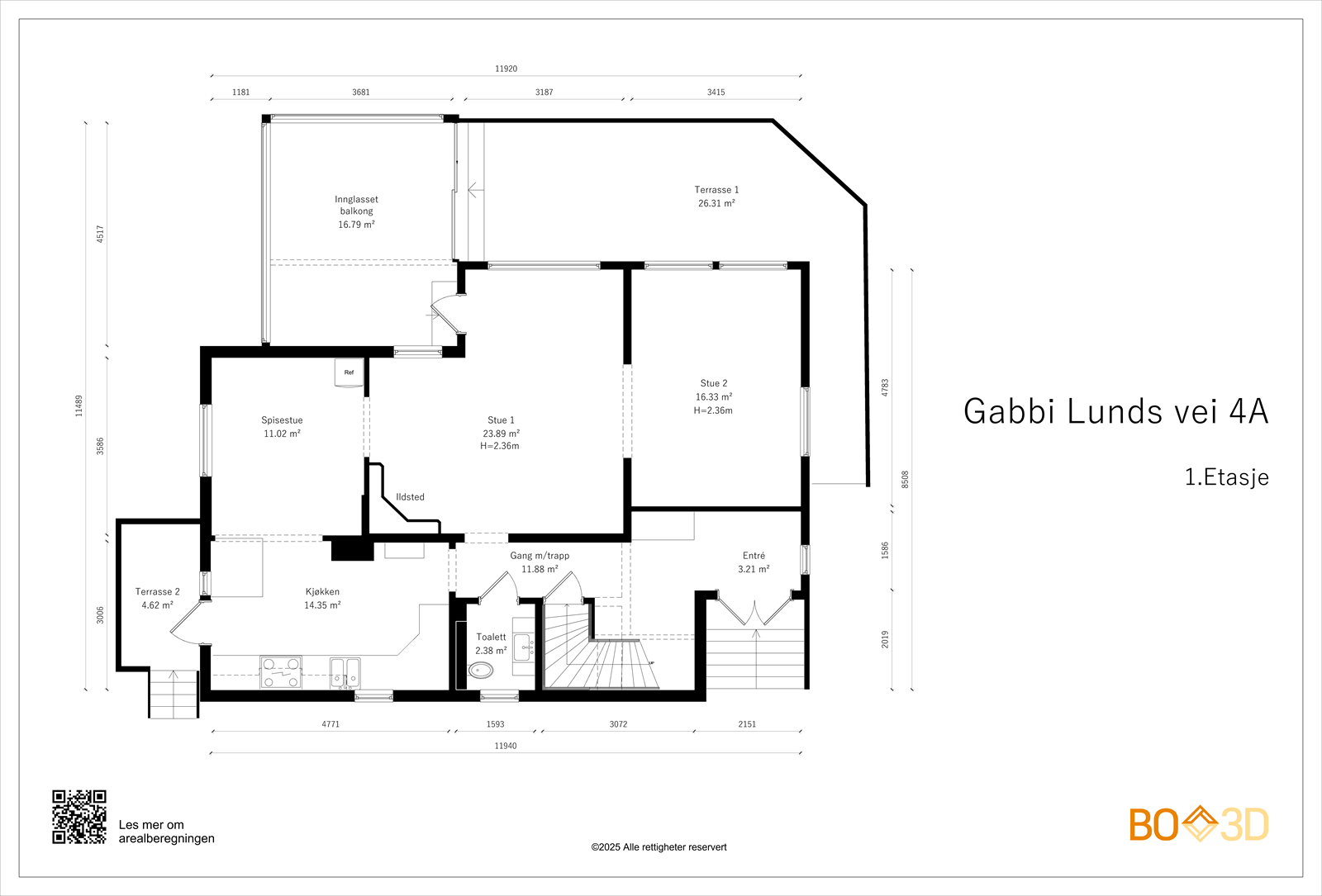 Enebolig - Plantegning - 1. etasje Galleribilde