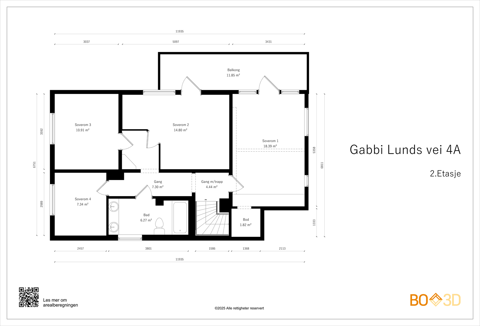 Enebolig - Plantegning - 2. etasje Galleribilde