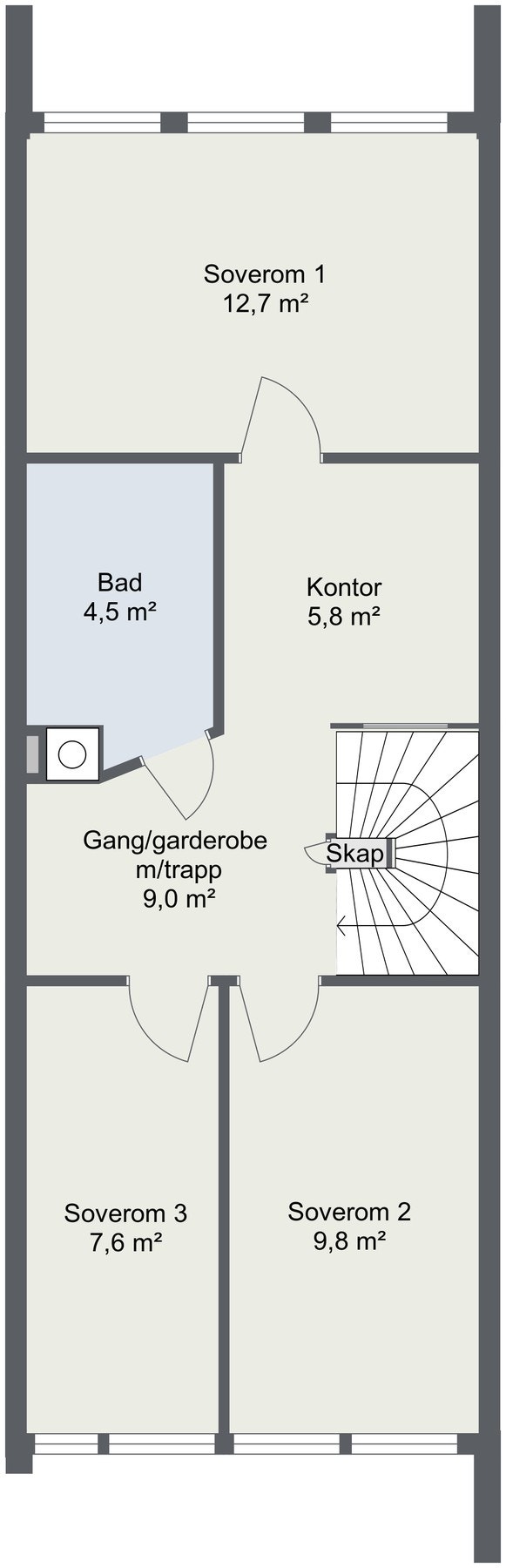 Plantegning 2. etasje. Galleribilde