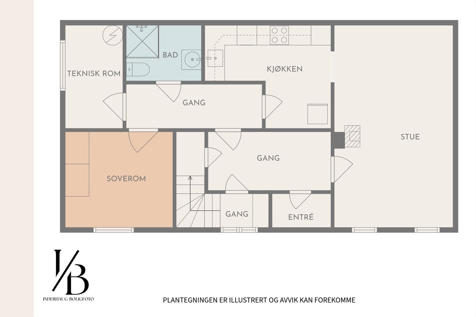 Plantegning av underetasjen. Galleribilde