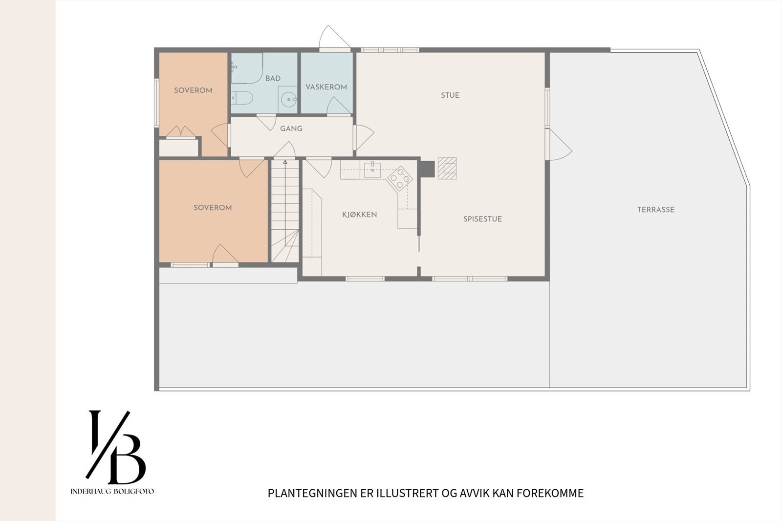 Plantegning over 1 etasje. Galleribilde