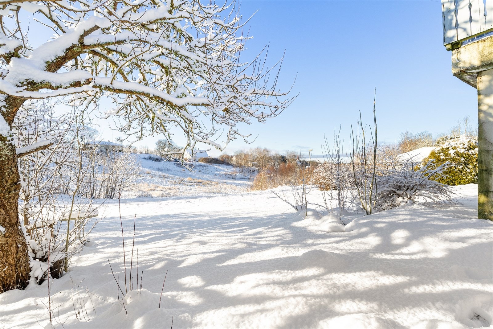 Her er det stor gressplen, ideelt for barn å spille fotball og boltre seg på. Galleribilde