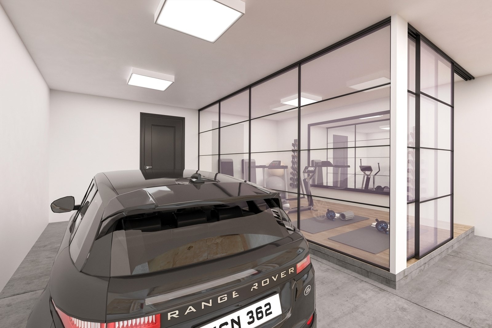 Digitalt stylet garasje. Galleribilde