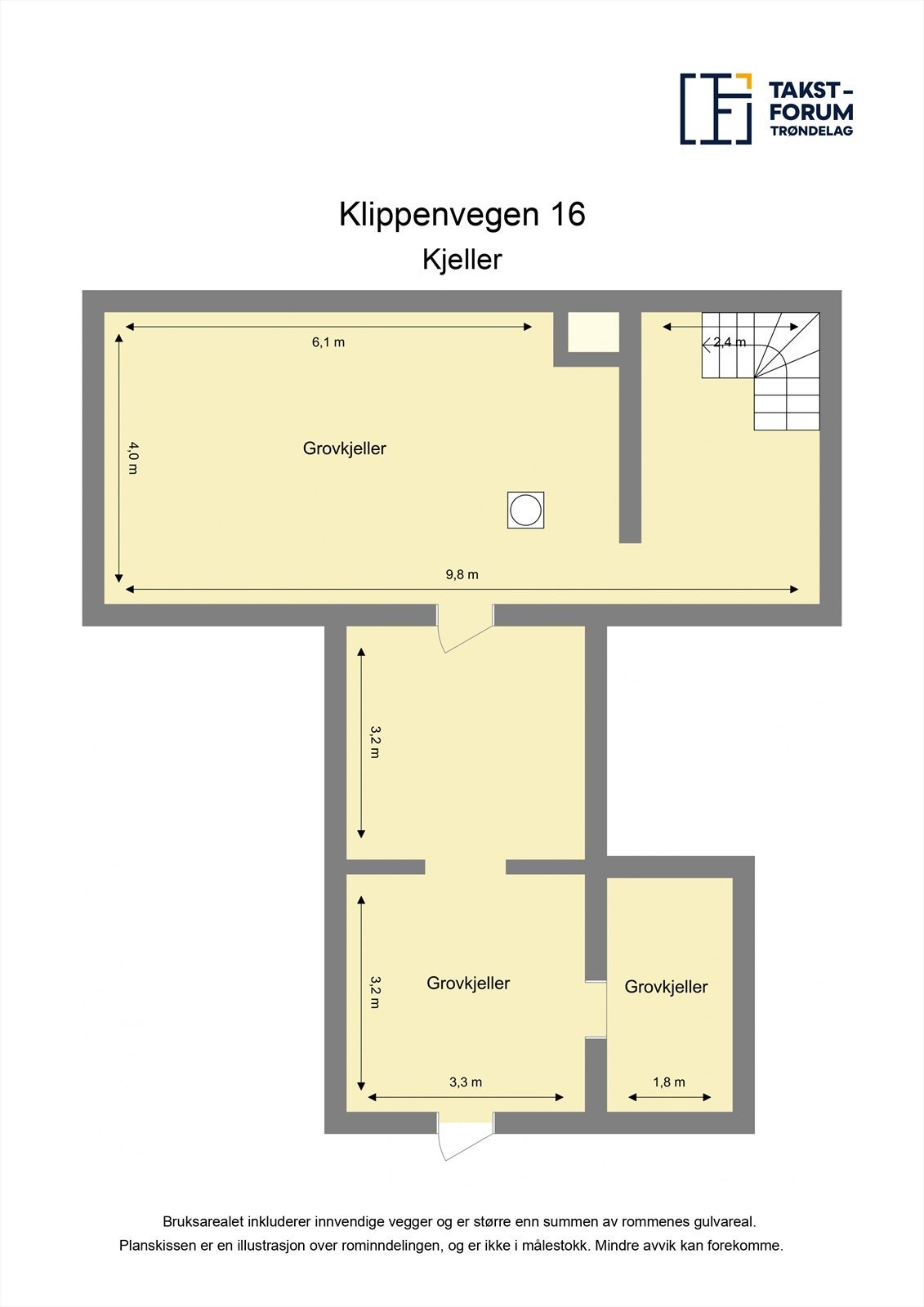 Plantegning kjeller. Galleribilde