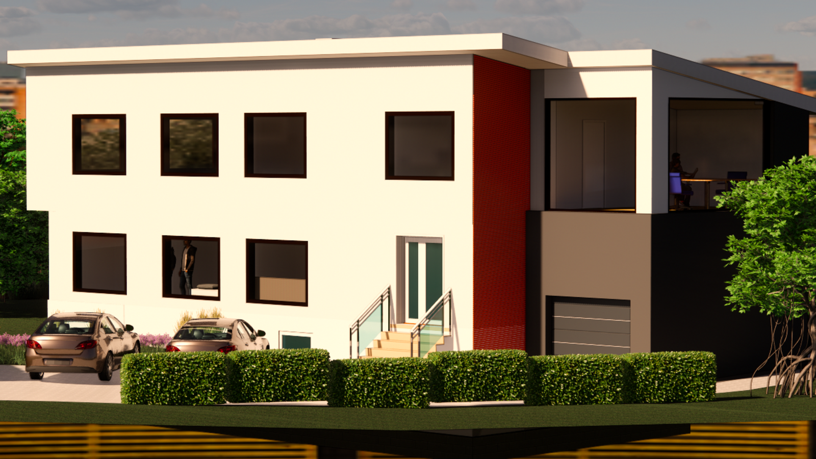 Illustrasjonen er en visualisering av tiltak det er gitt ramme- og igangsettingstillatelse for. Eiendommen selges som boligtomt med påstående bygningsmasse. Tiltaket er ikke ferdigstilt. Endelig utførelse, materialvalg og tekniske løsninger kan avvike. Galleribilde