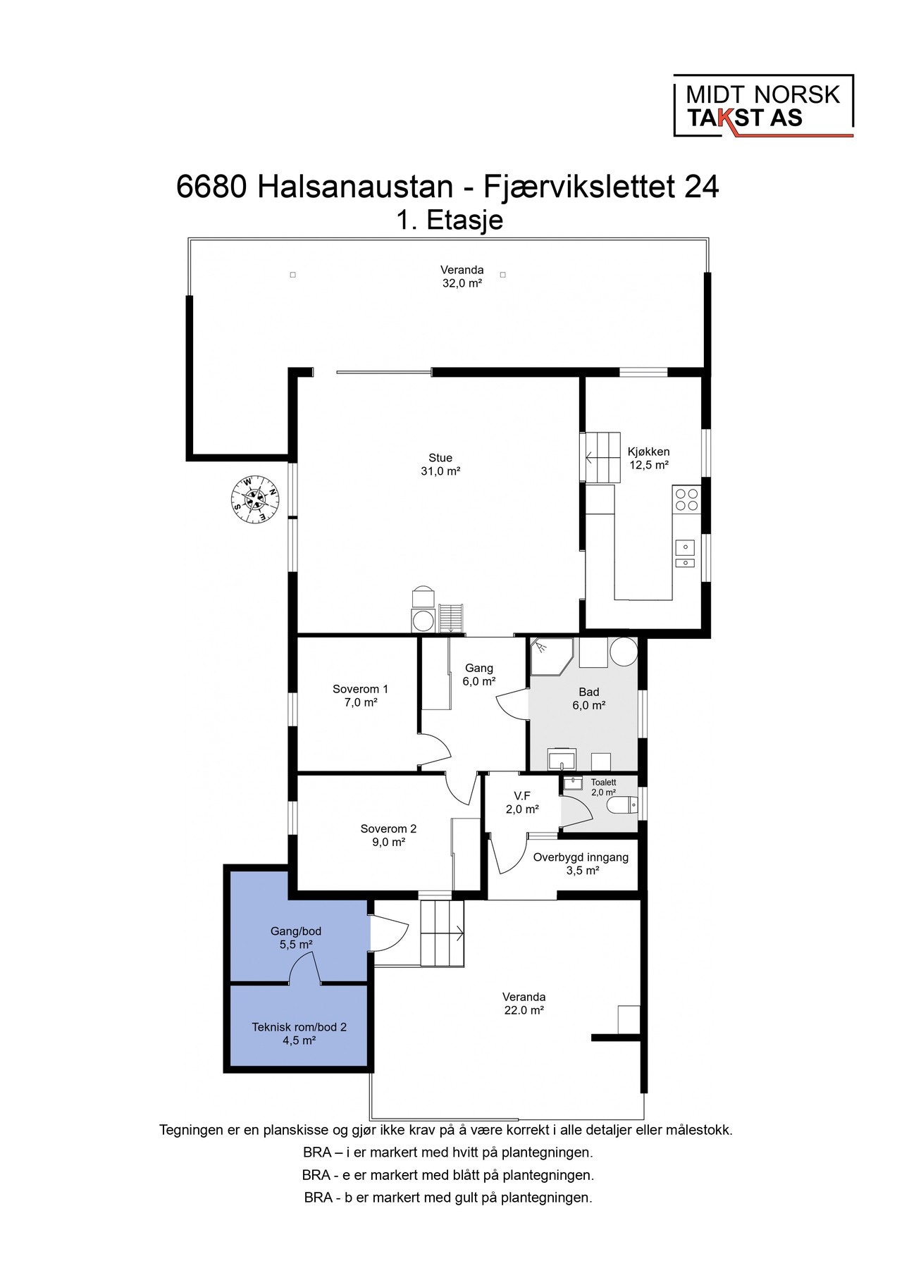 Planskisse 1. etasje Galleribilde