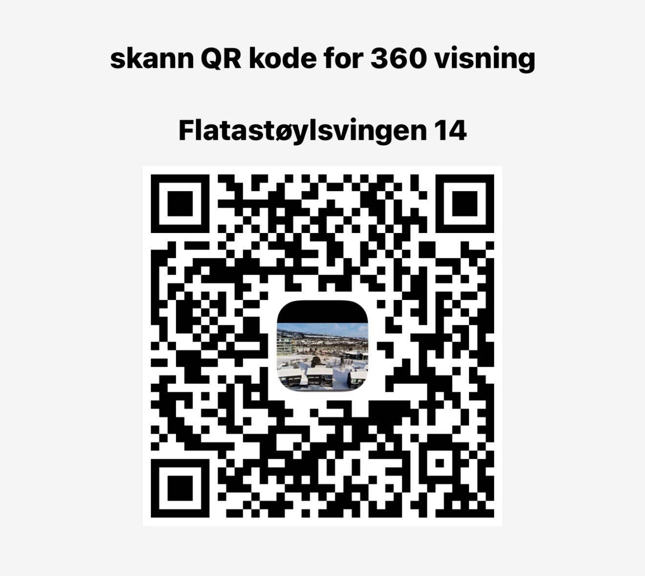 Skann QR kode for 360 visning av leiligheten! Galleribilde