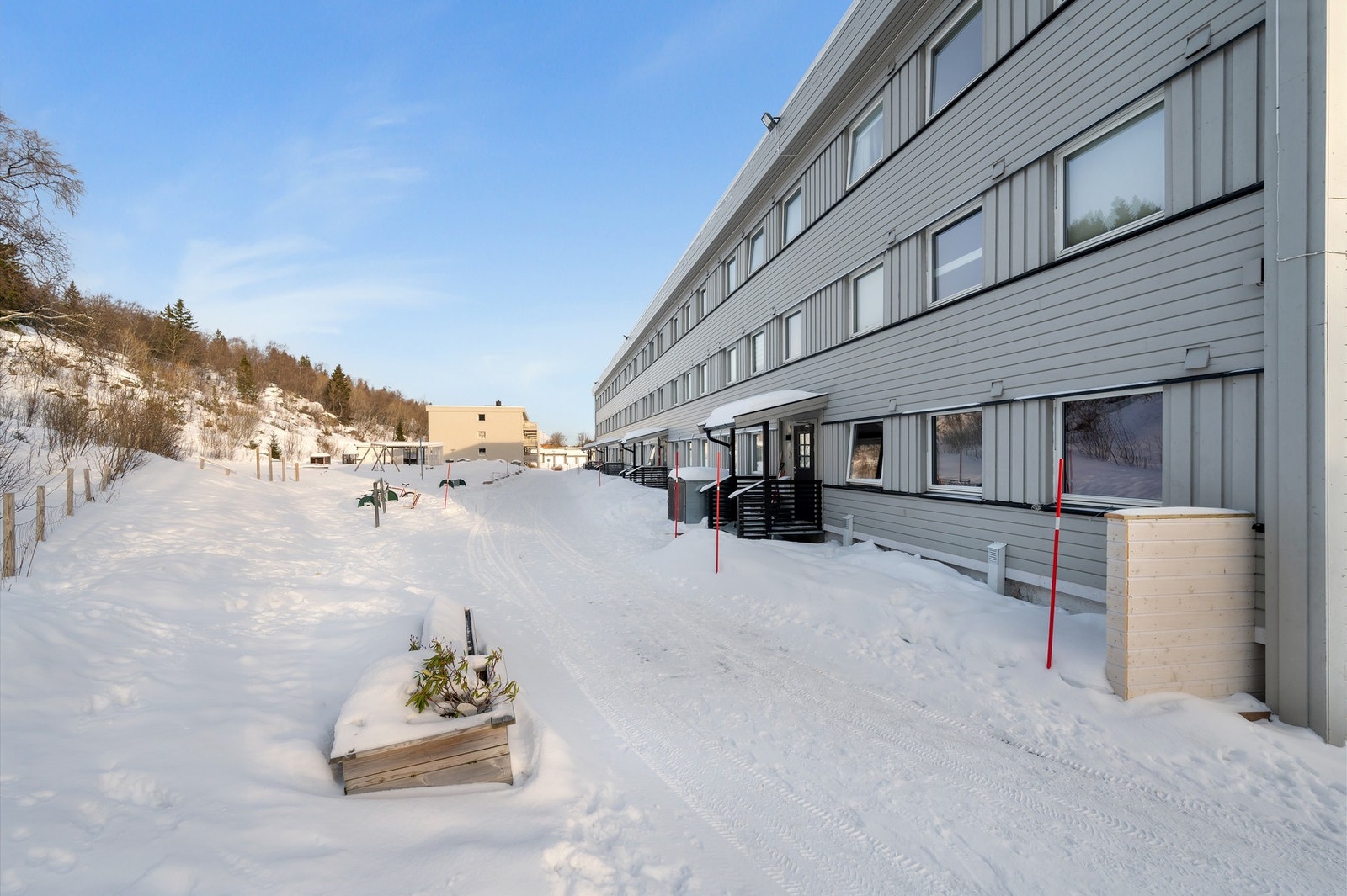 Inngangspartiet med fellesareale på baksiden. Galleribilde