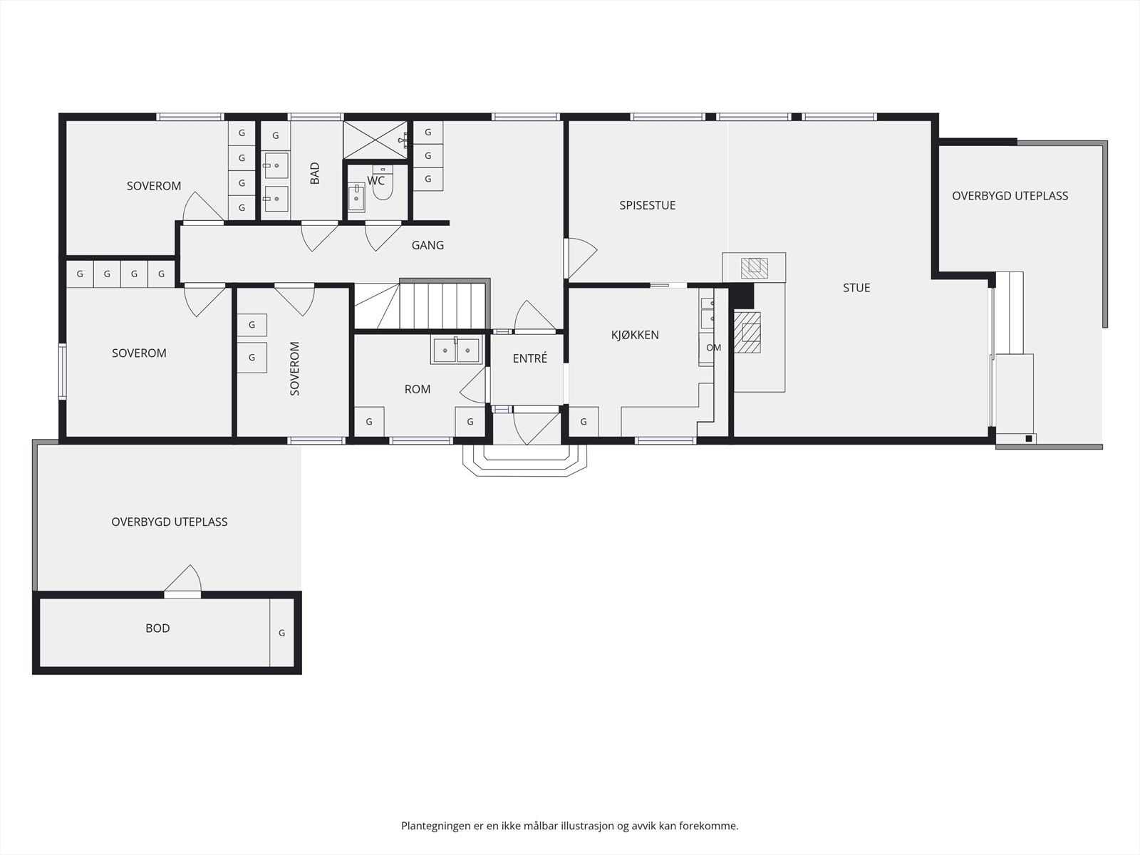 Plantegning 1. etasje Galleribilde