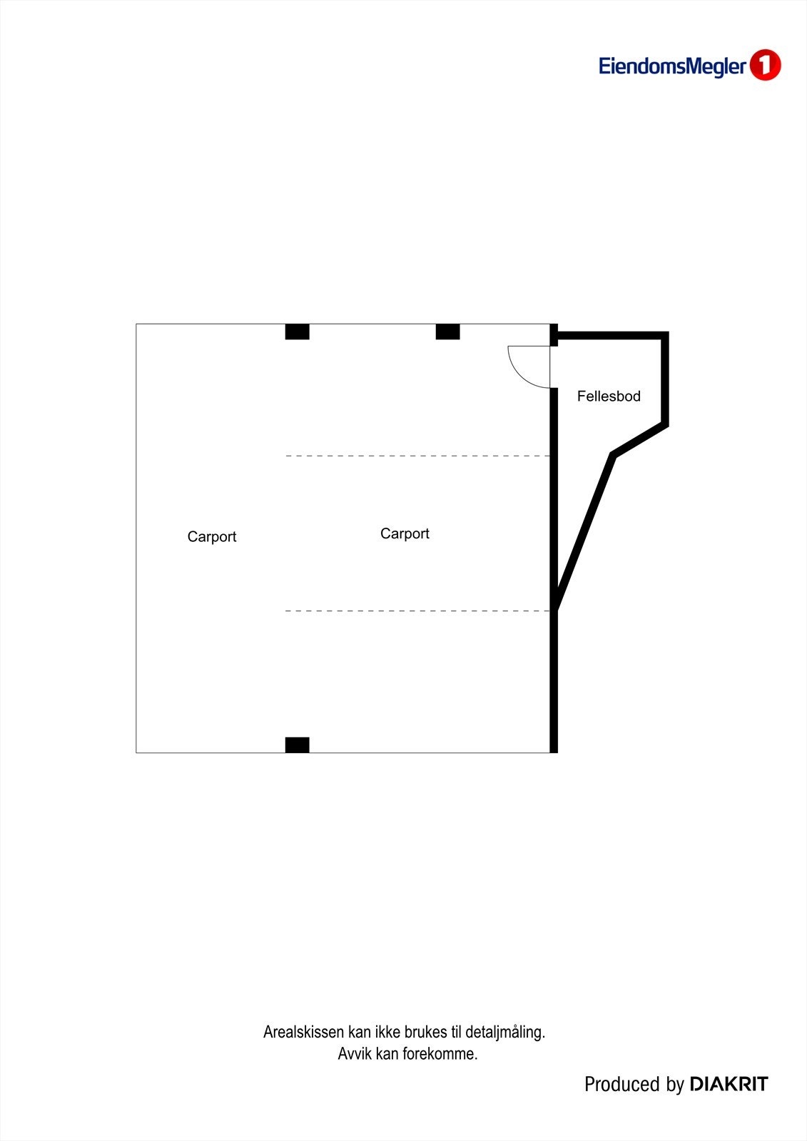 Plantegning felles carport og bod. Galleribilde