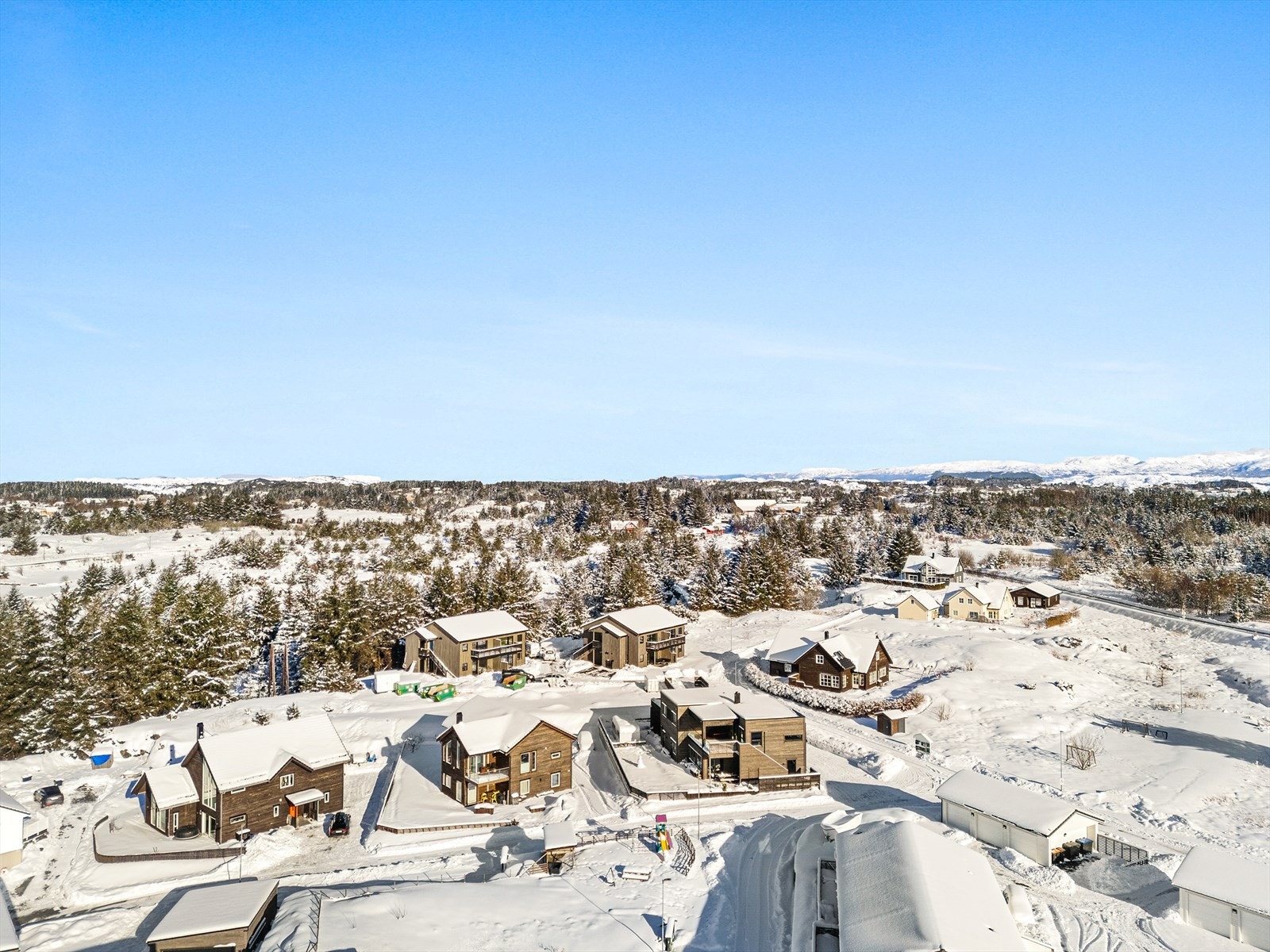 Dronefoto over nabolaget Galleribilde