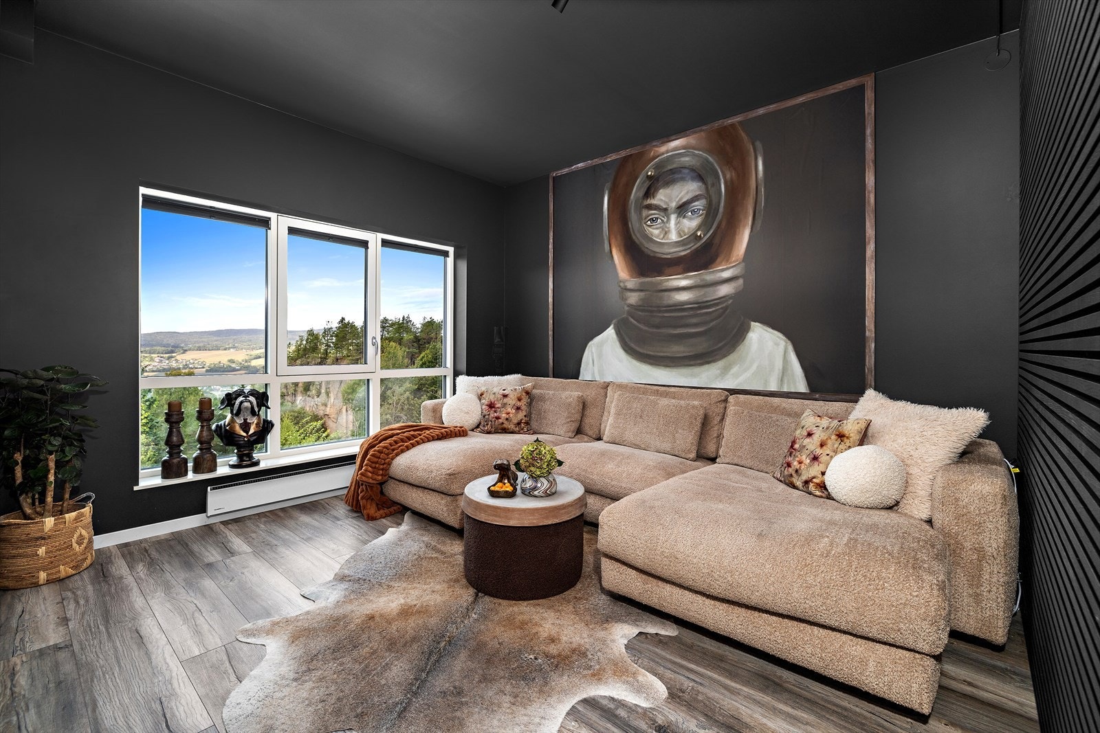 Stue med fantastisk fin utsikt Galleribilde