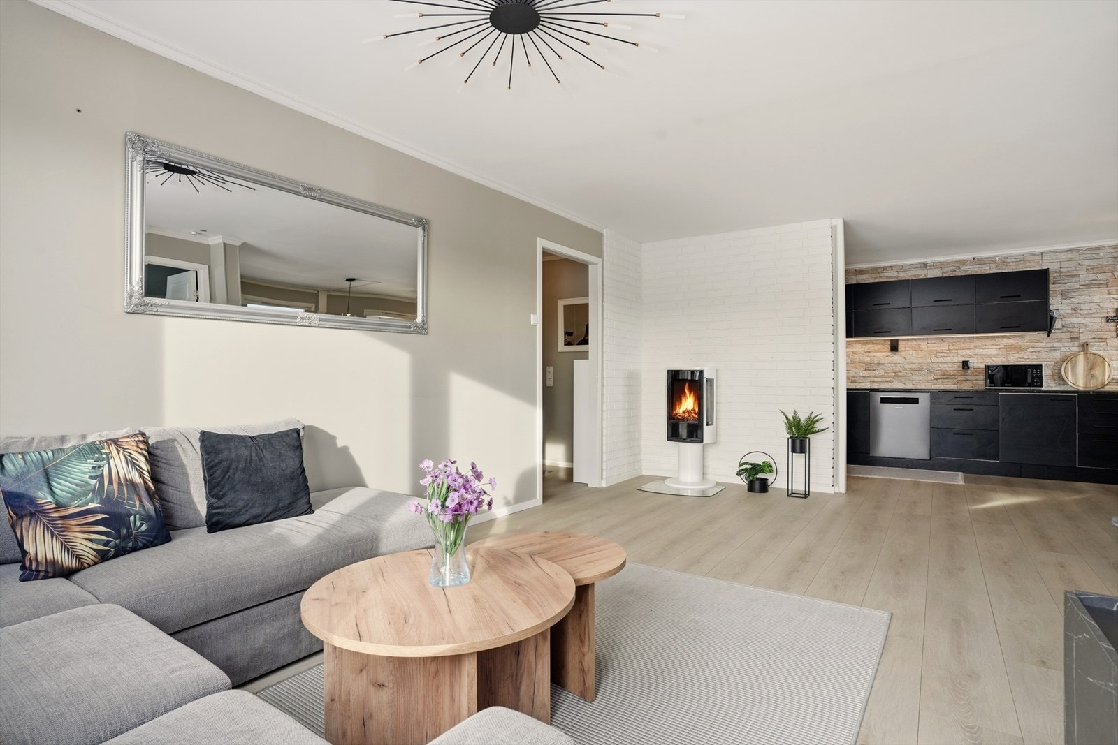 Oppvarmingen baserer seg på elektrisitet og vedfyring Galleribilde