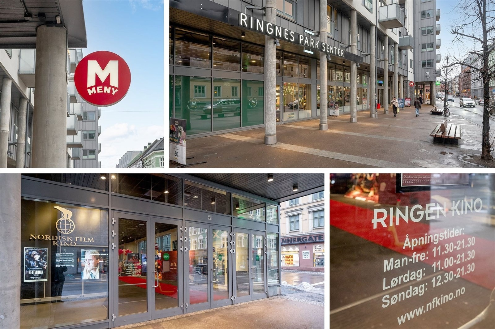 Ringnes Park inneholder blant annet matbutikk, treningssenter, barnehage, frisørsalong, blomsterforretning og jernvarehandel. Galleribilde