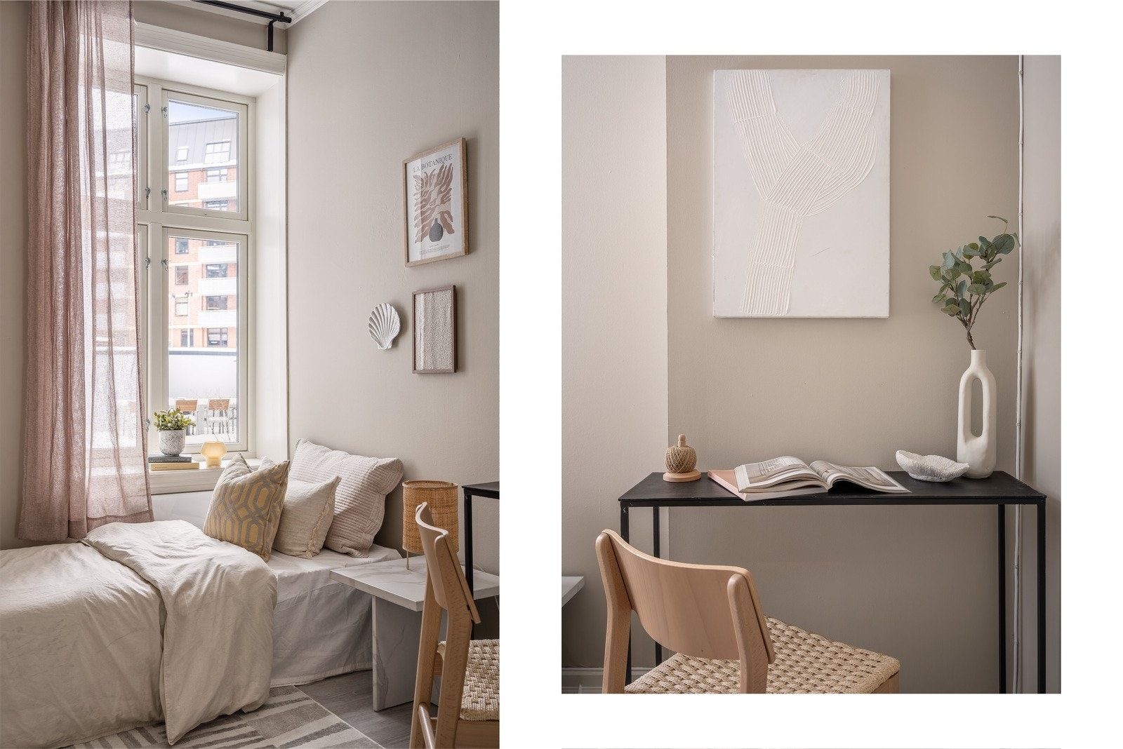 Plass til enkeltseng og skrivebord gjør rommet godt egnet som barnerom eller hjemmekontor. Galleribilde