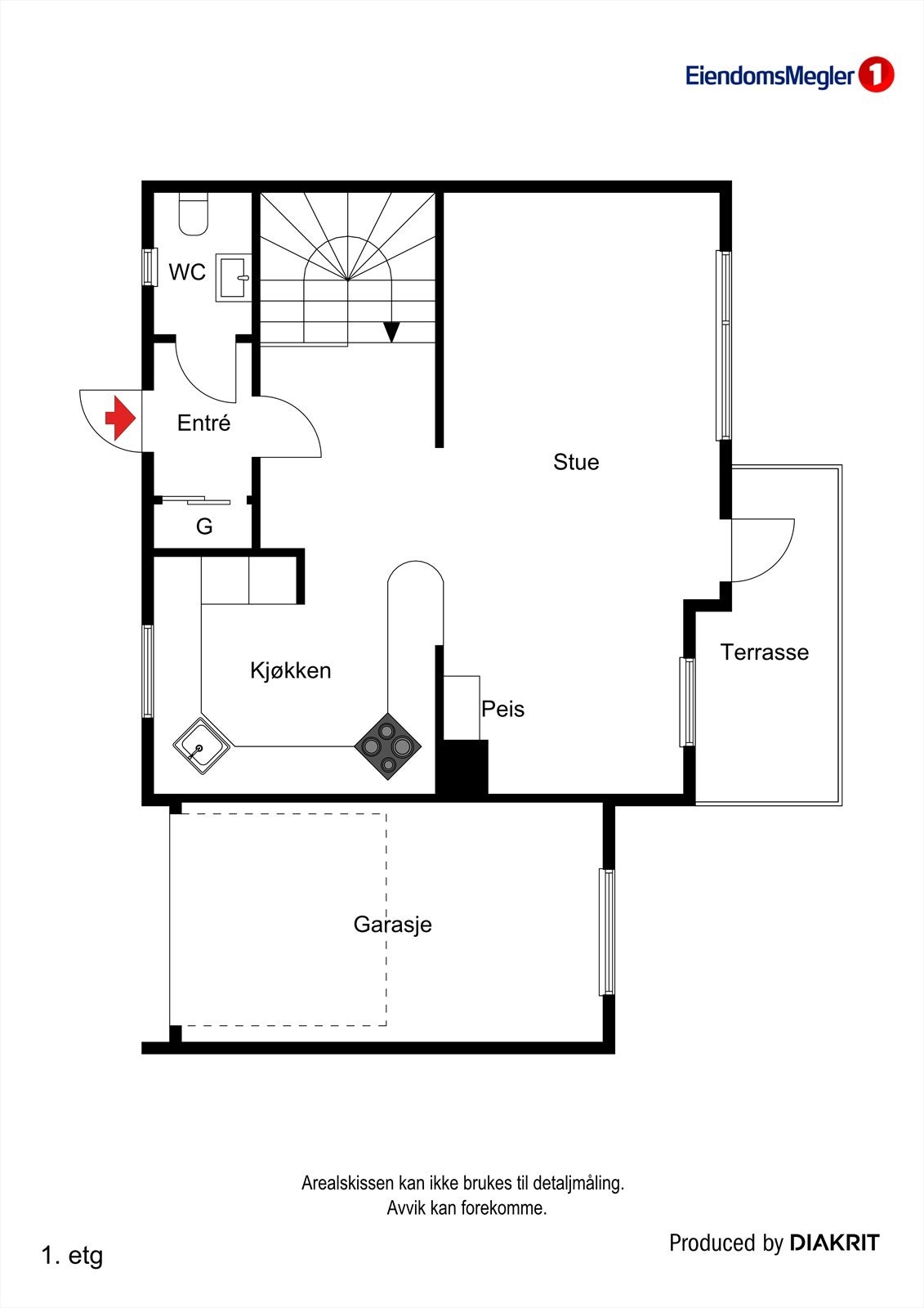 Plantegning hovedetasje. Galleribilde